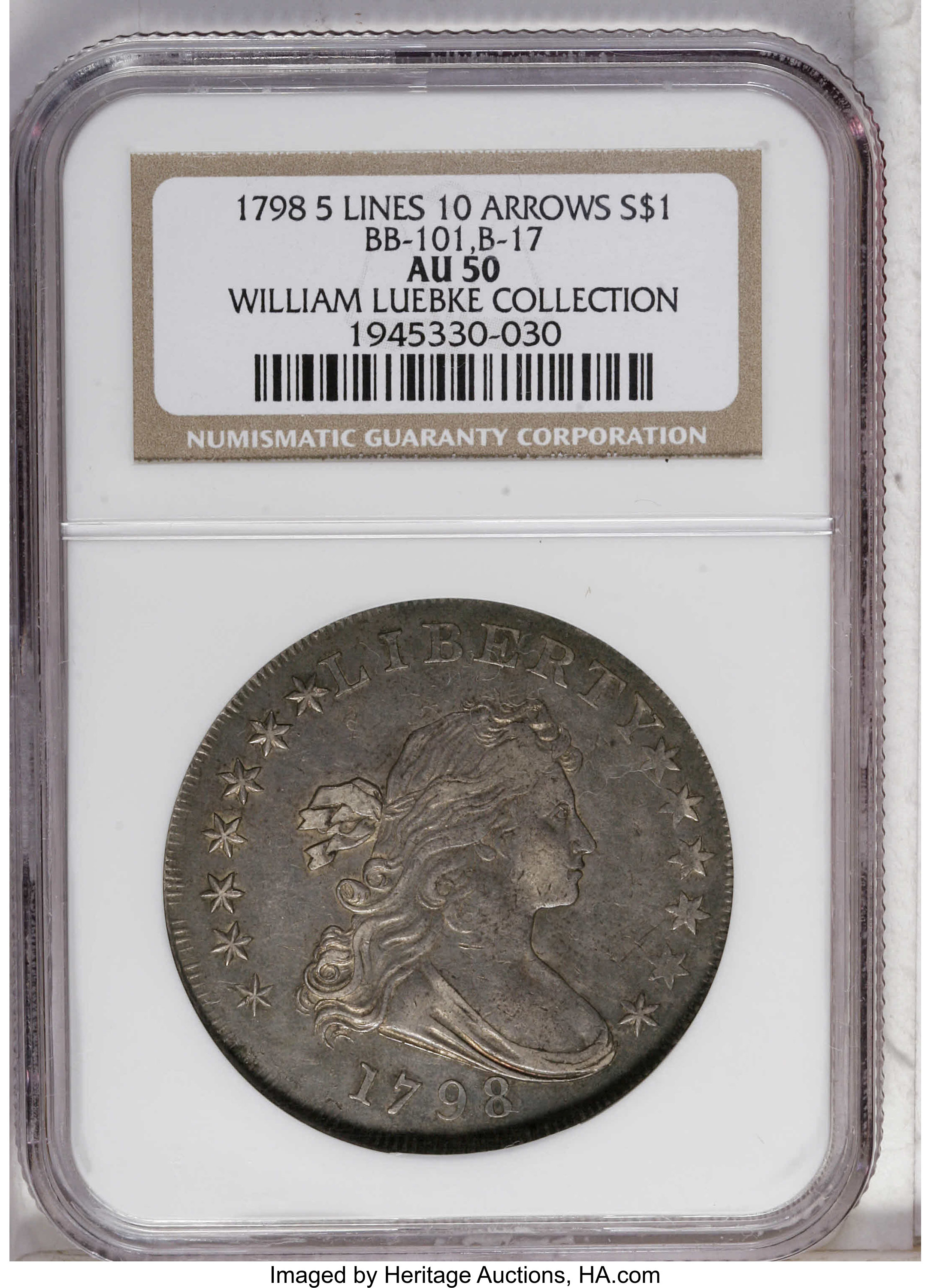 1798 $1  Large Eagle, 5 Vertical Lines MS thumbnail 11