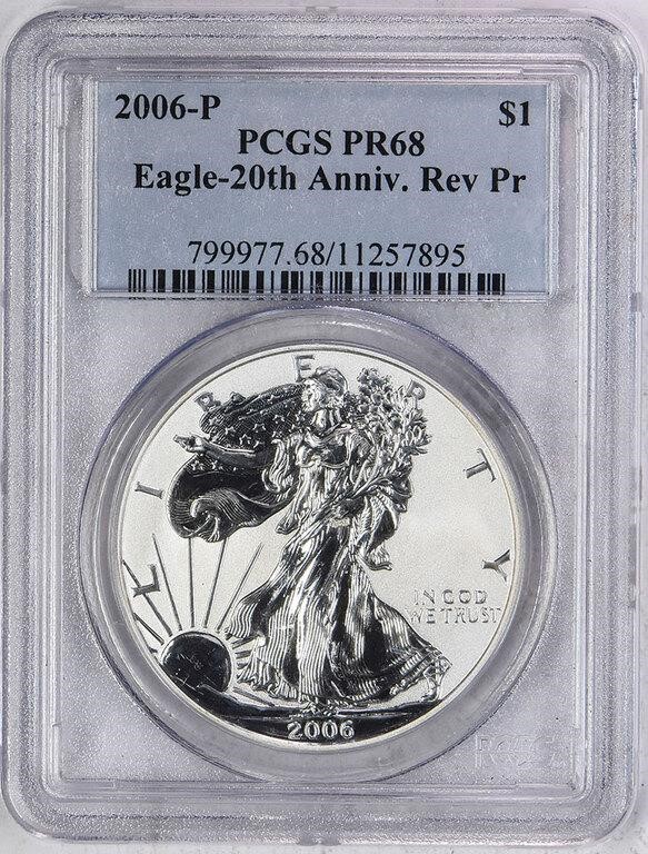 2006-P $1  Silver Eagle, Reverse Proof PR65 CAC thumbnail 11