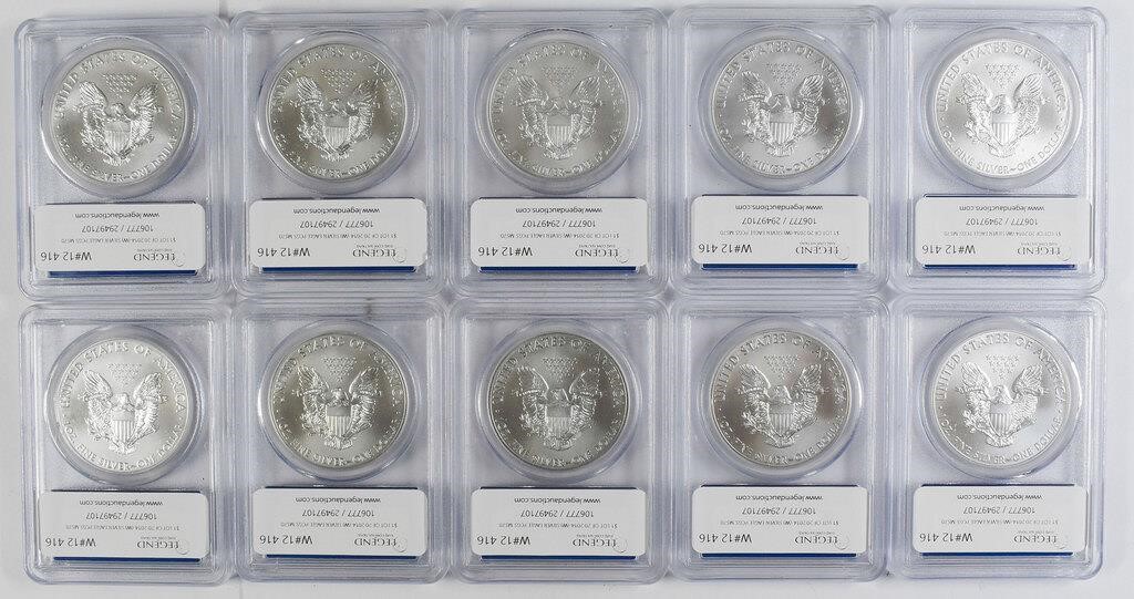 2014-(W) $1  Silver Eagle, Struck at West Point Mint MS70 thumbnail 9