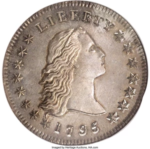 image for: 1795 $1 Flowing Hair, Two Leaves MS64 Prooflike NGC. B-2, BB-20, R.3. This is a memorable Flo...