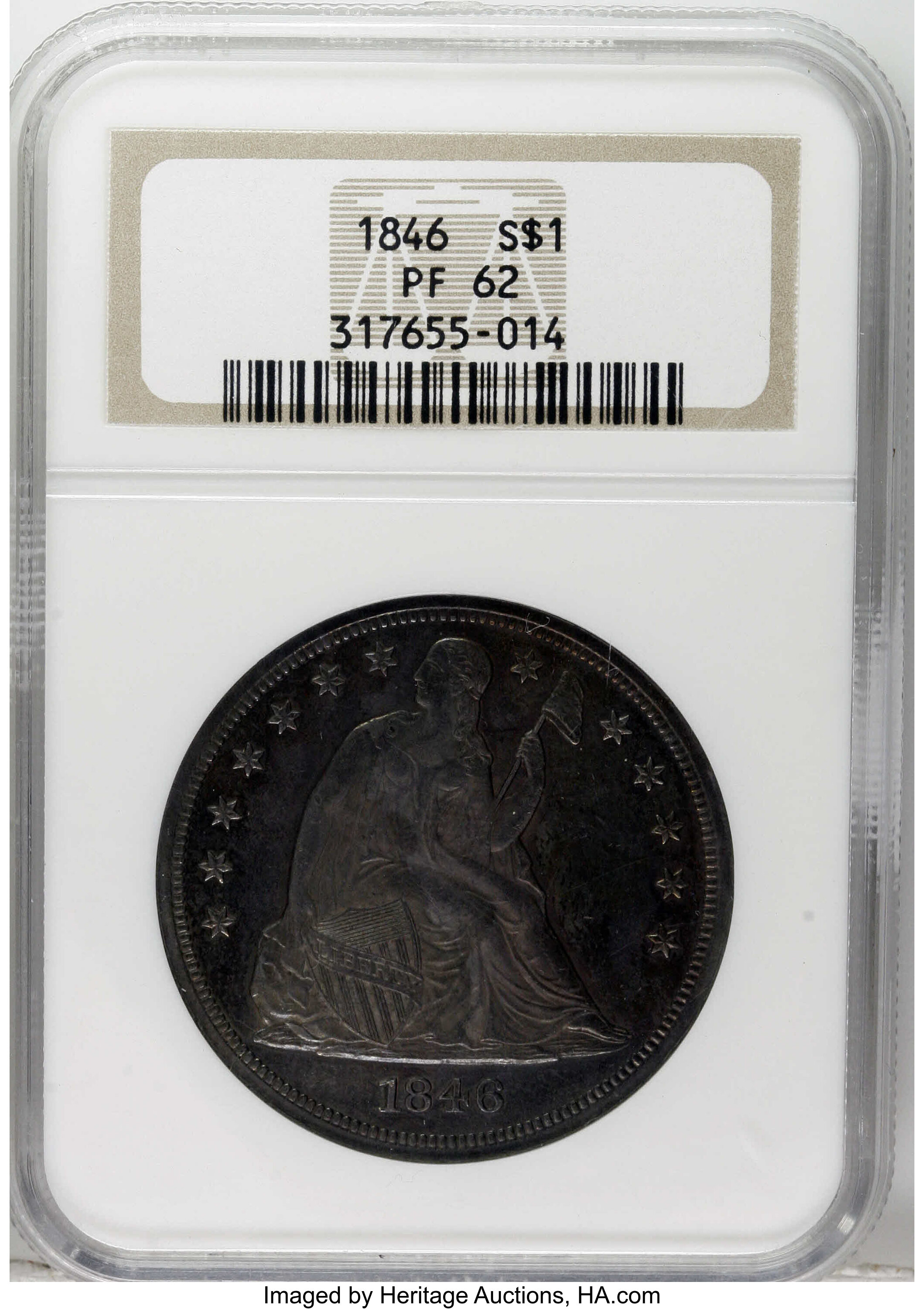 1846 $1 AU50 CAC thumbnail 20