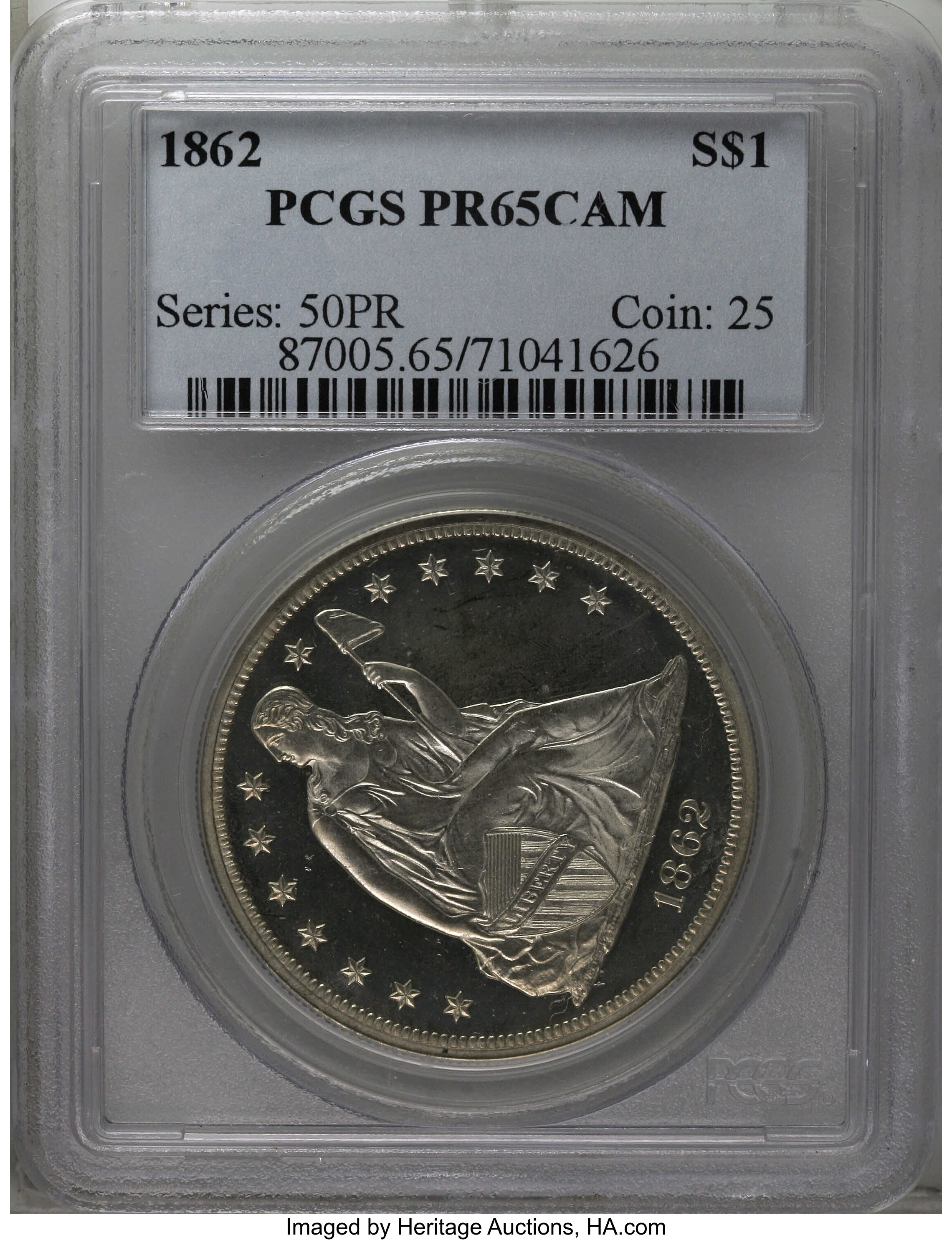 1862 $1  PR CAM PR65 CAM thumbnail 4