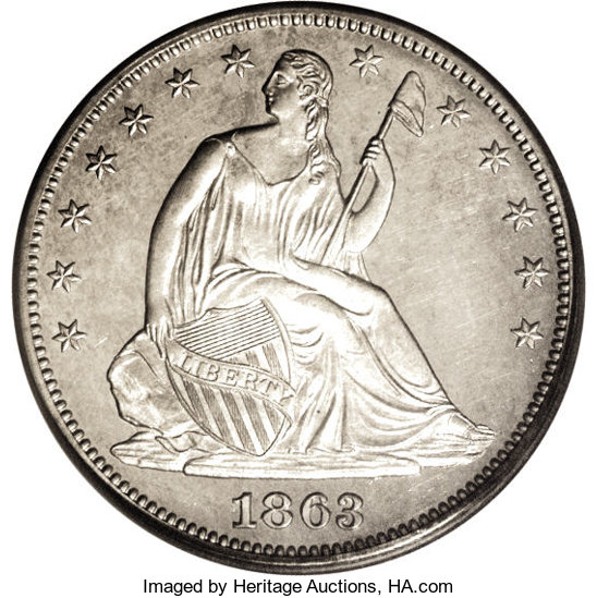 1863 P50c Silver, J-340 PR thumbnail 9