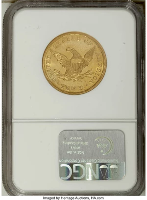image for: 1838 $10 MS63 NGC. While other denominations of gold coins were struck with minimal breaks in production, the ten dollar go...