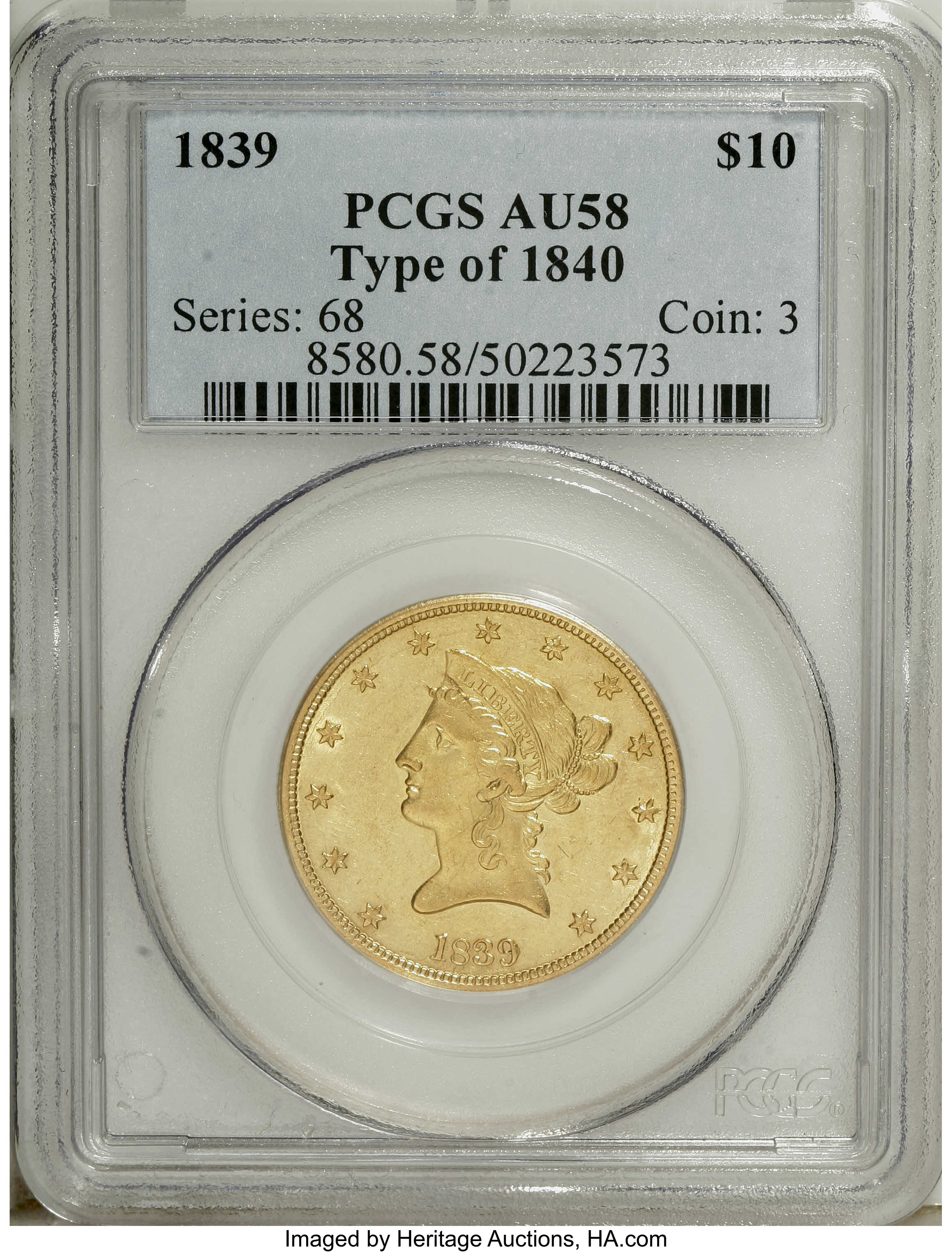1839 $10  Type of 1840, Small Letters MS thumbnail 19