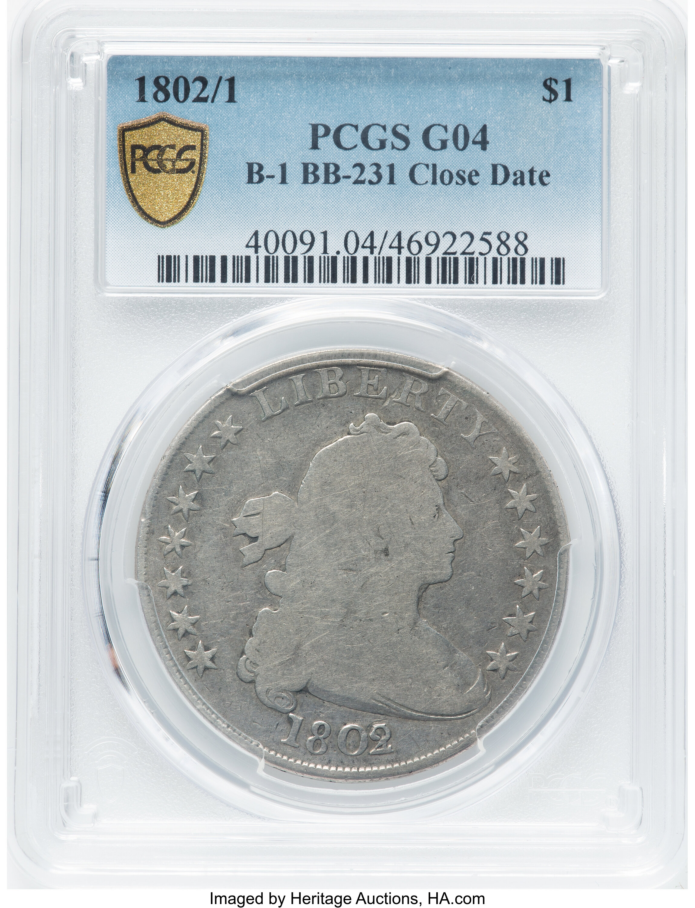 1802/1 $1  Narrow Date, B-1, BB-231 G6 CAC thumbnail 5