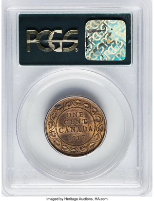 image for: Canada: George V Cent 1917 MS65 Red and Brown PCGS,...