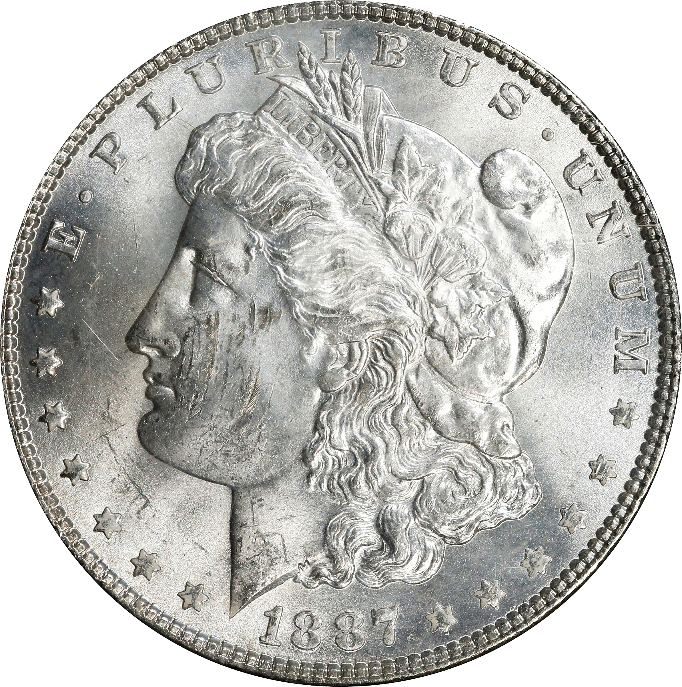 1887 GSA Morgan Silver Dollar. Mint State (Uncertified).