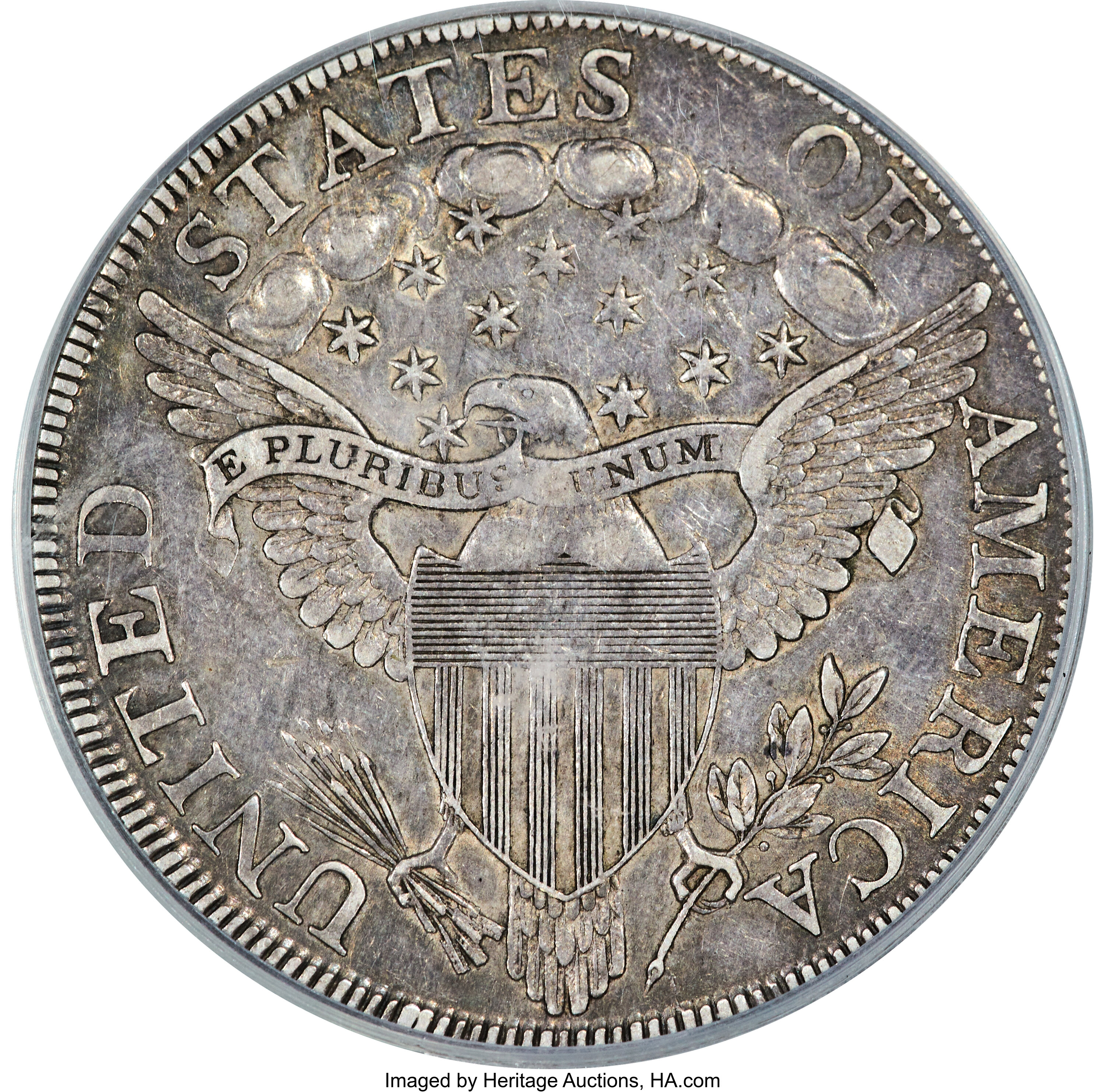 1798 $1  Large Eagle, Pointed 9, Close Date, B-25, BB-123 AU58 thumbnail 20