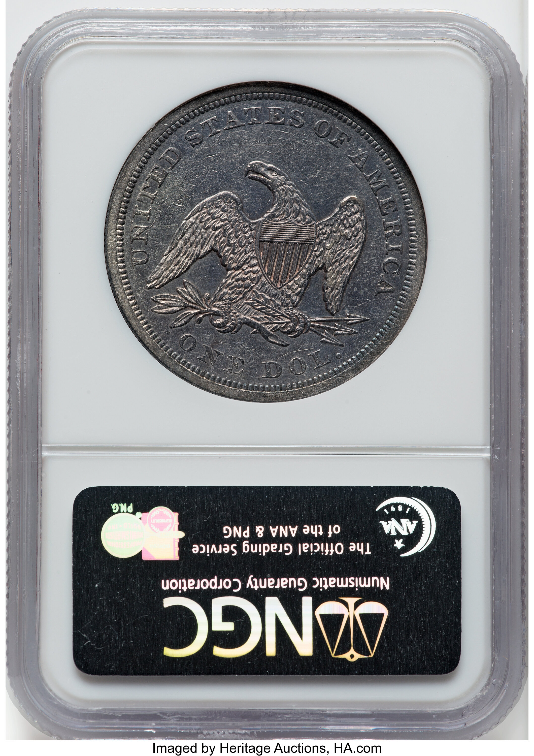 1850 $1 MS61 CAC thumbnail 22