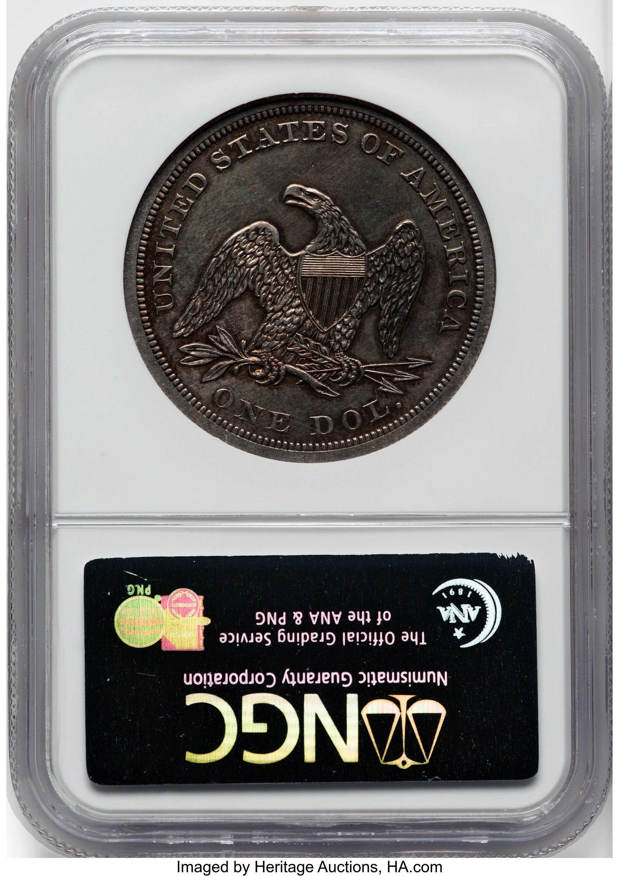 1858 $1 AU58 thumbnail 2