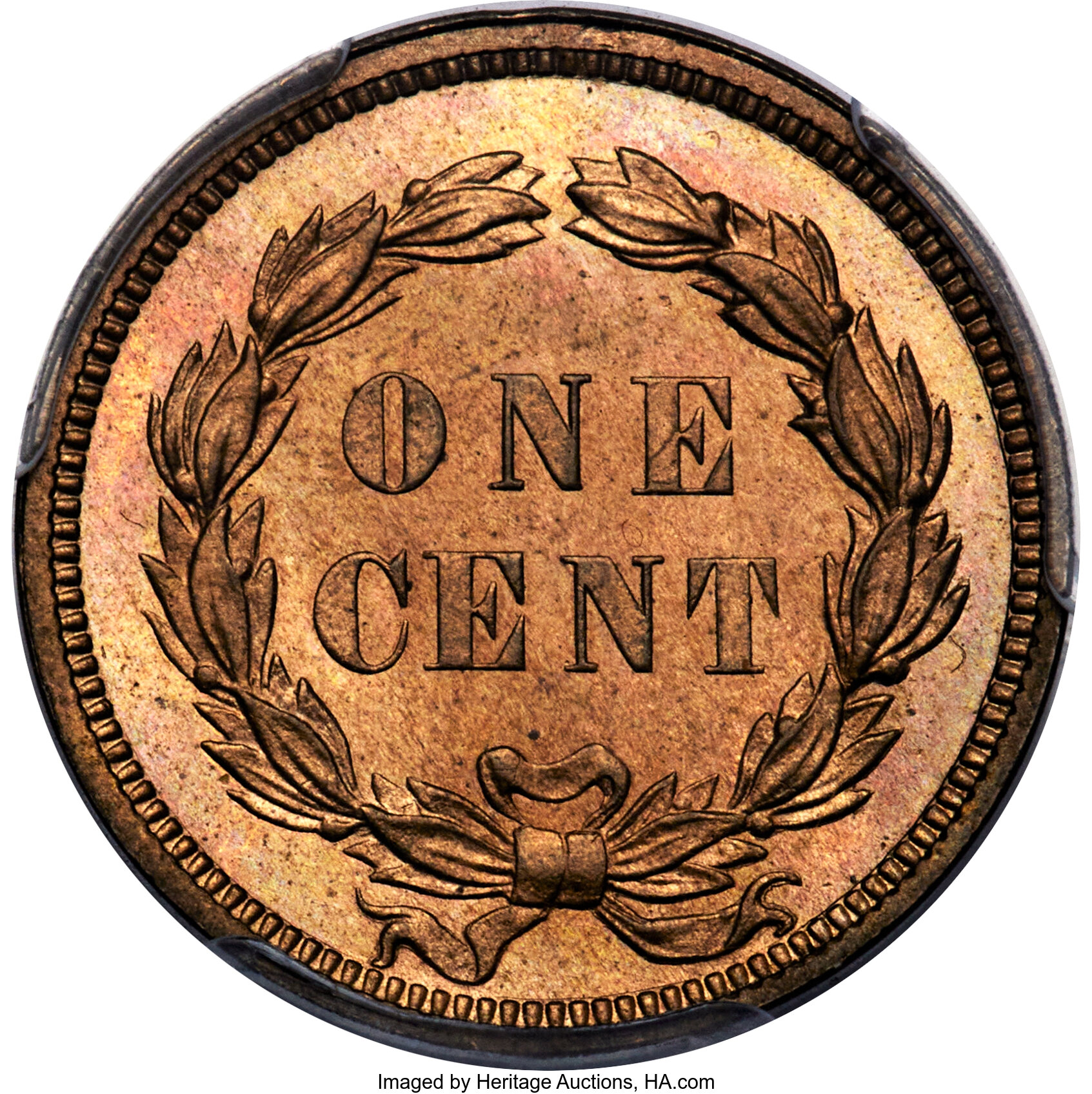 1858 P1c Copper-Nickel, 5 Leaves, J-191 PR65 thumbnail 25