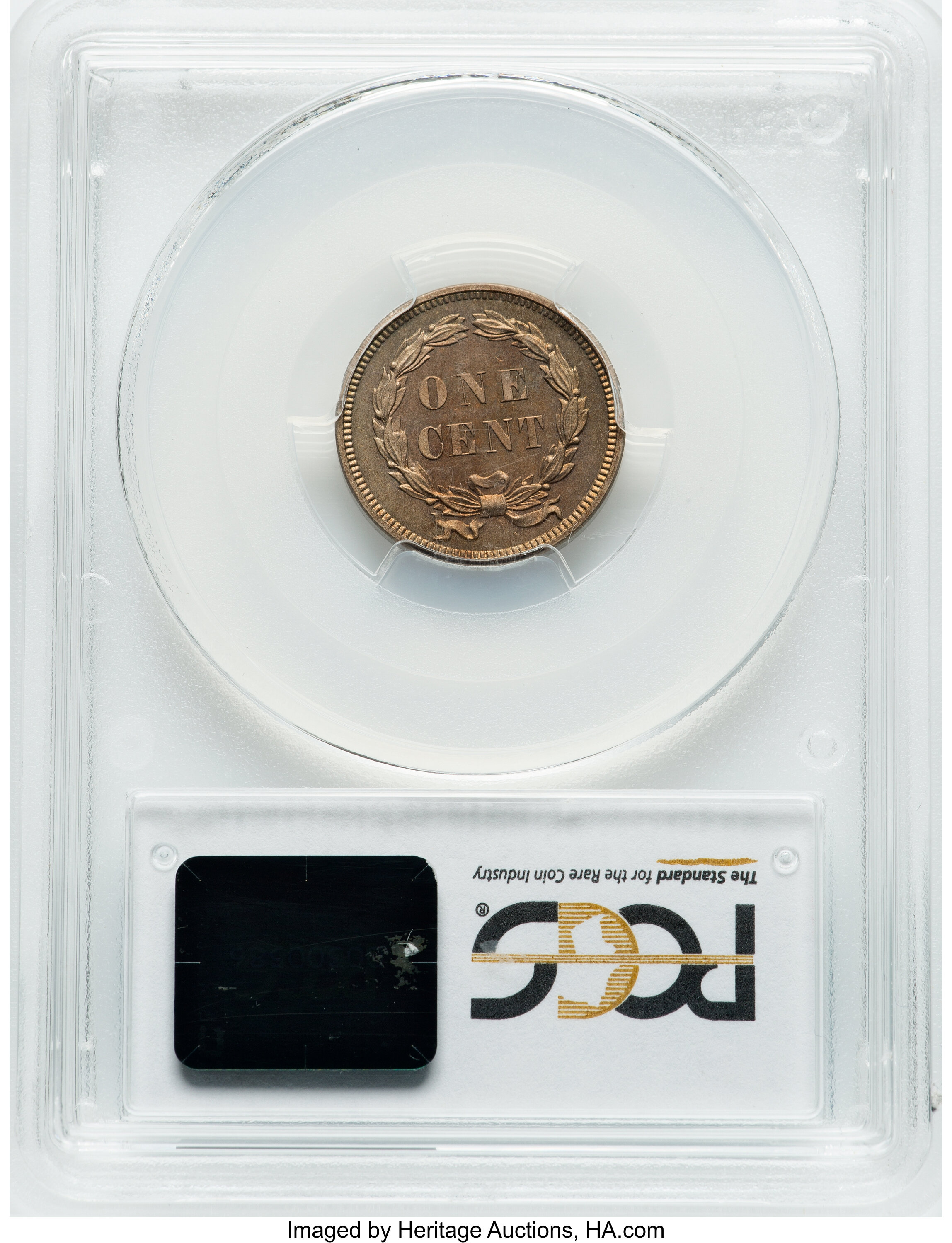 1858 P1c Copper-Nickel, 5 Leaves, J-208 PR66 thumbnail 6