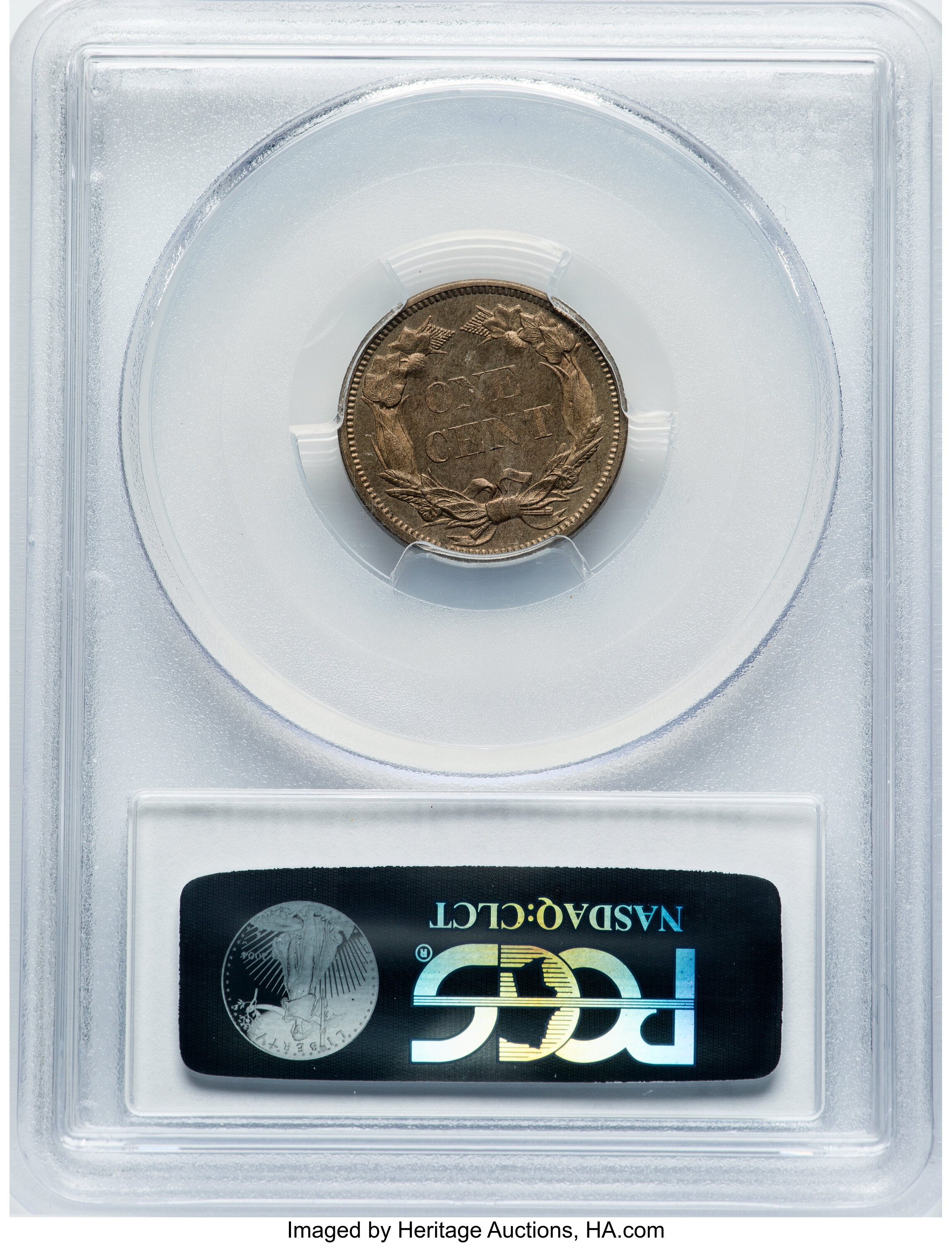 1858 P1c Copper-Nickel, Broad Bust, Low Leaves, J-213 PR64 thumbnail 8