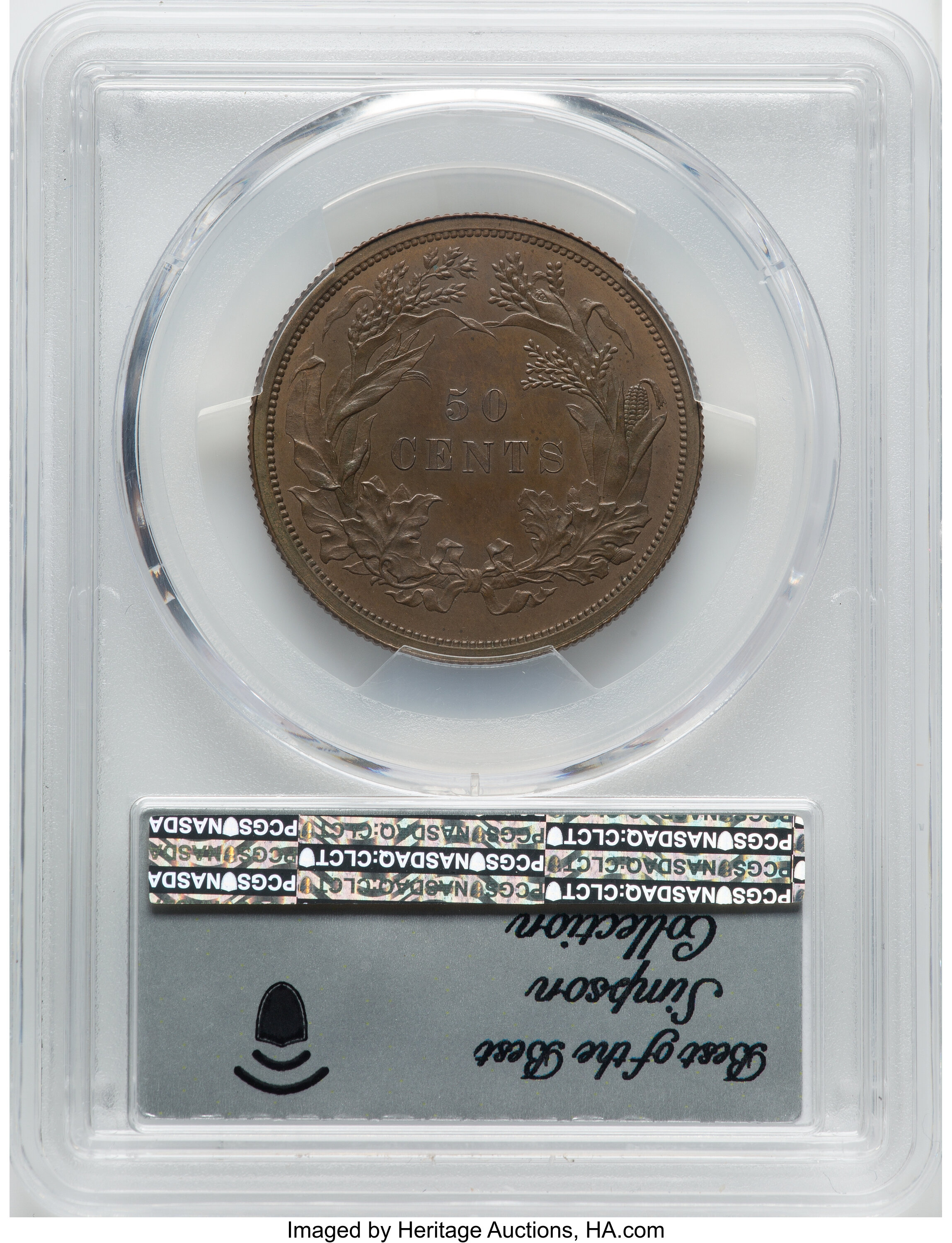 1859 P50c Copper, J-242 PR RB thumbnail 3