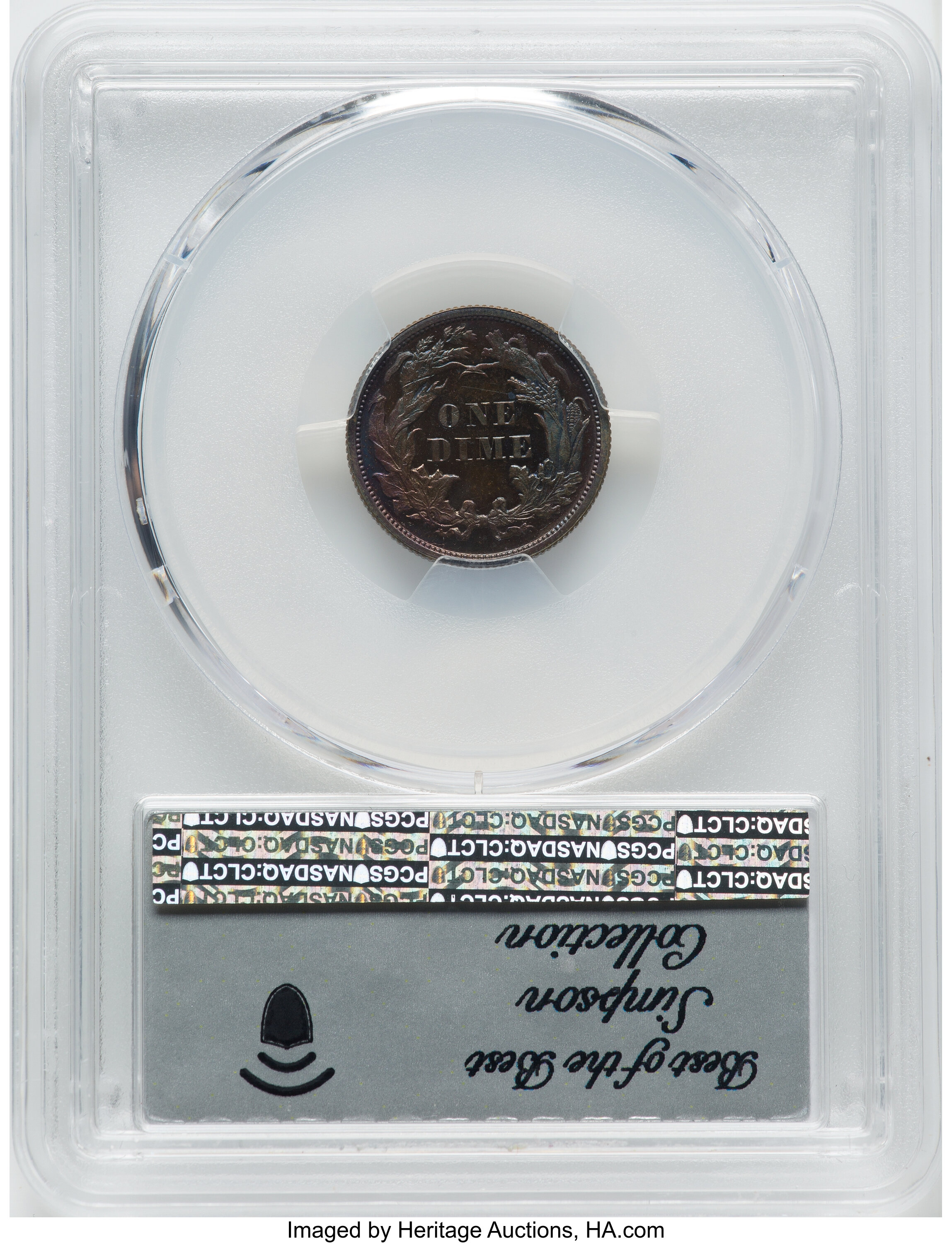 1863 P10c Copper, J-333 PR BN PR65 BN CAC thumbnail 2
