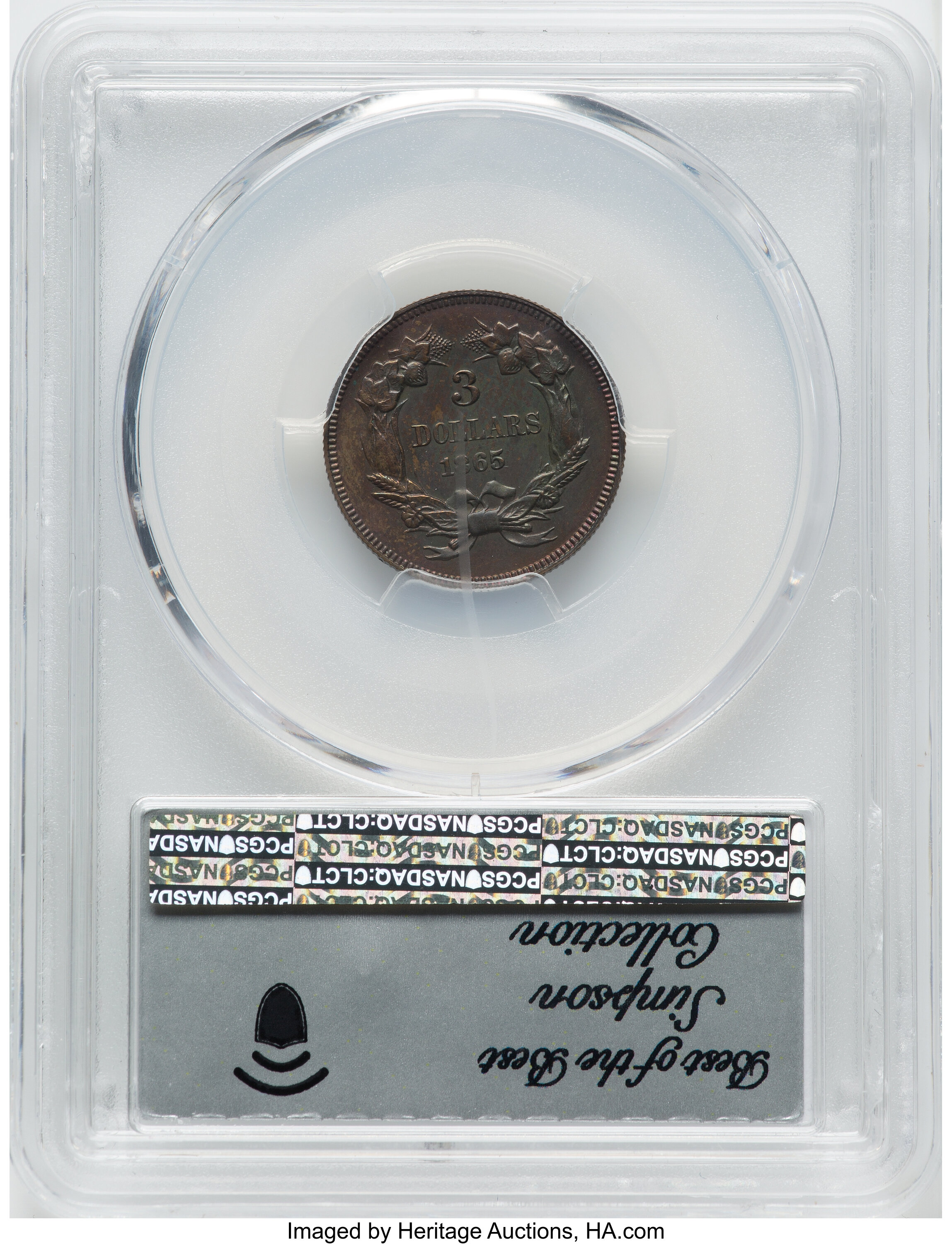 1865 P$3 Copper, J-441 PR BN PR62 BN thumbnail 4