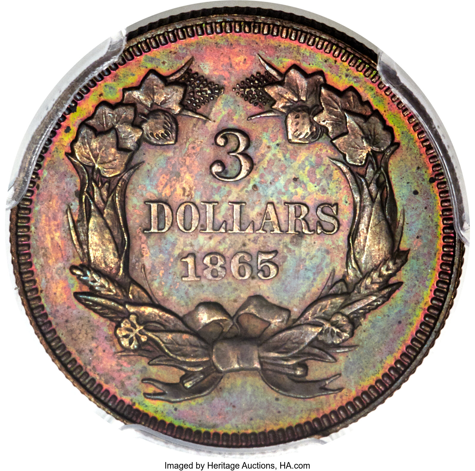 1865 P$3 Copper, J-441 PR BN PR62 BN thumbnail 5