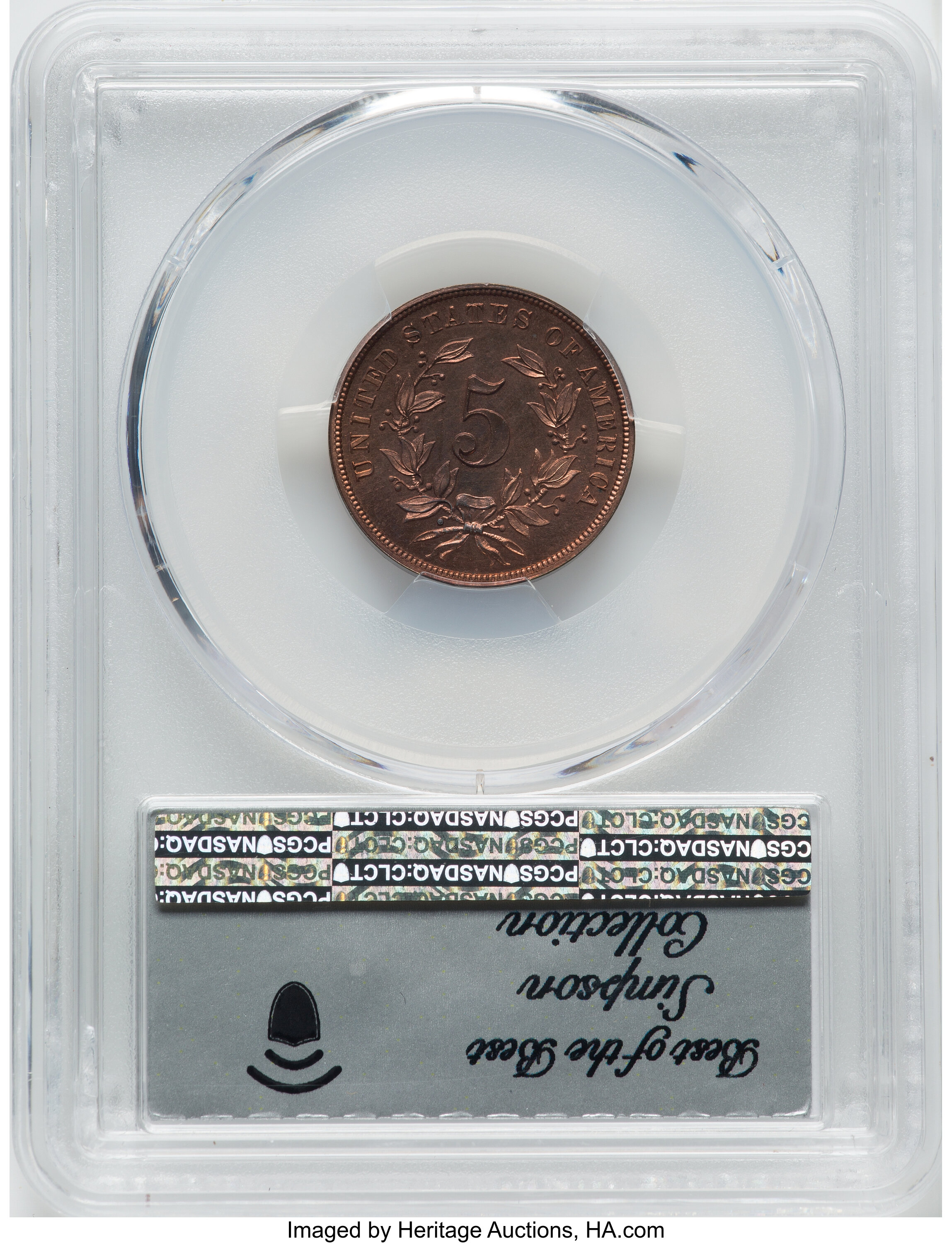 1866 P5c Copper, J-468 PR RD thumbnail 8