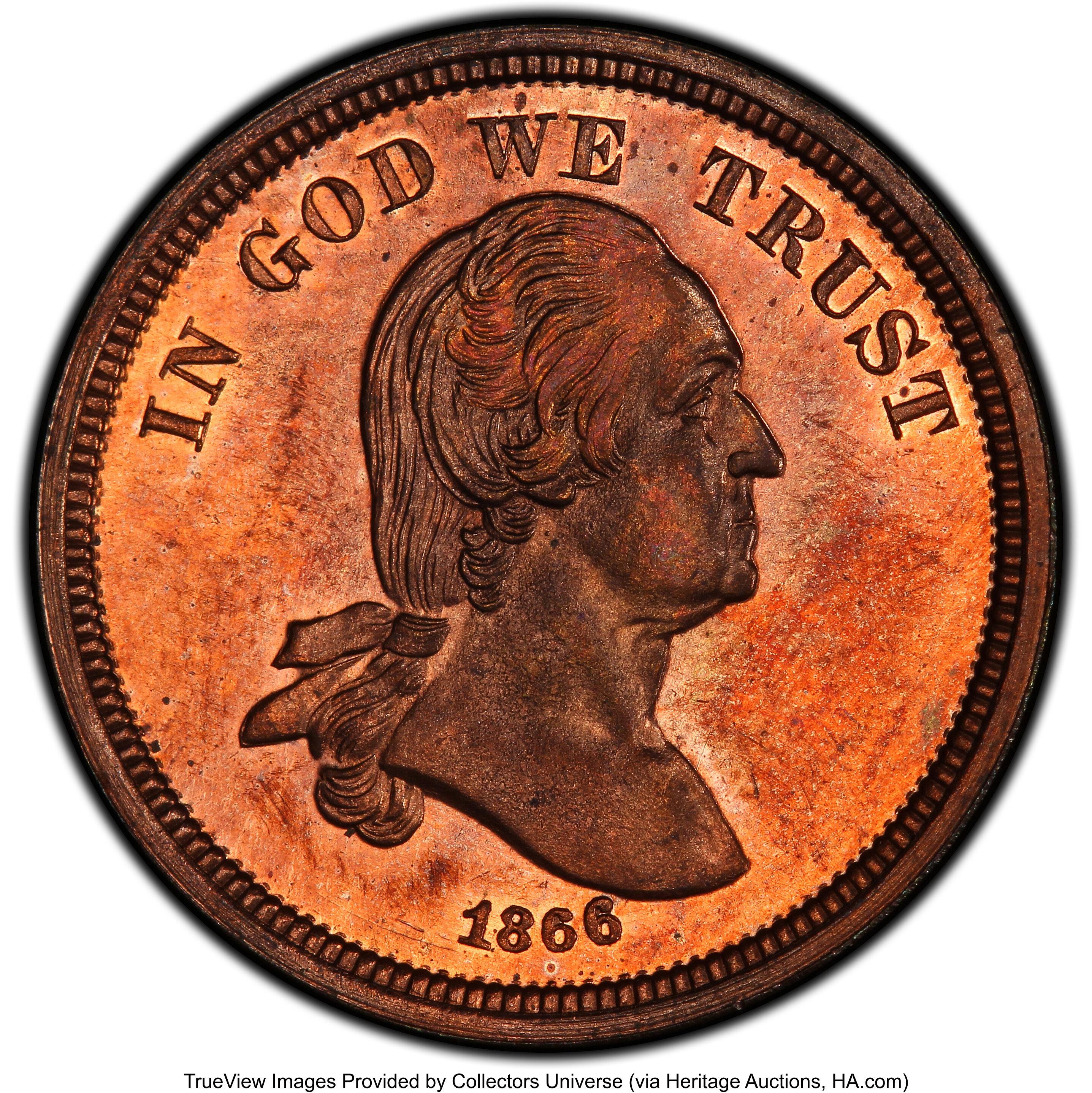 1866 P5c Copper, J-468 PR RD thumbnail 7