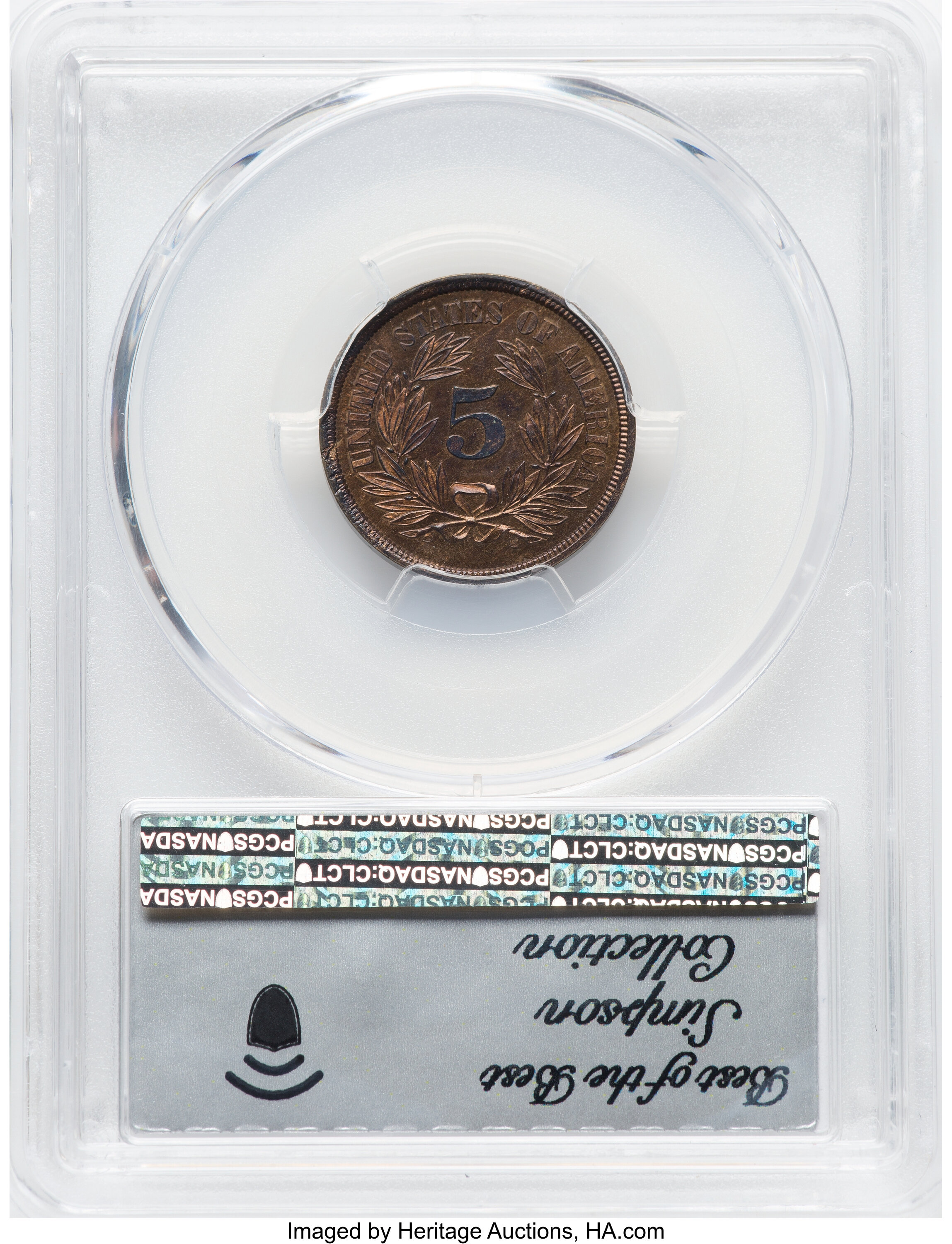 1866 P5c Copper, J-472 PR RD thumbnail 2