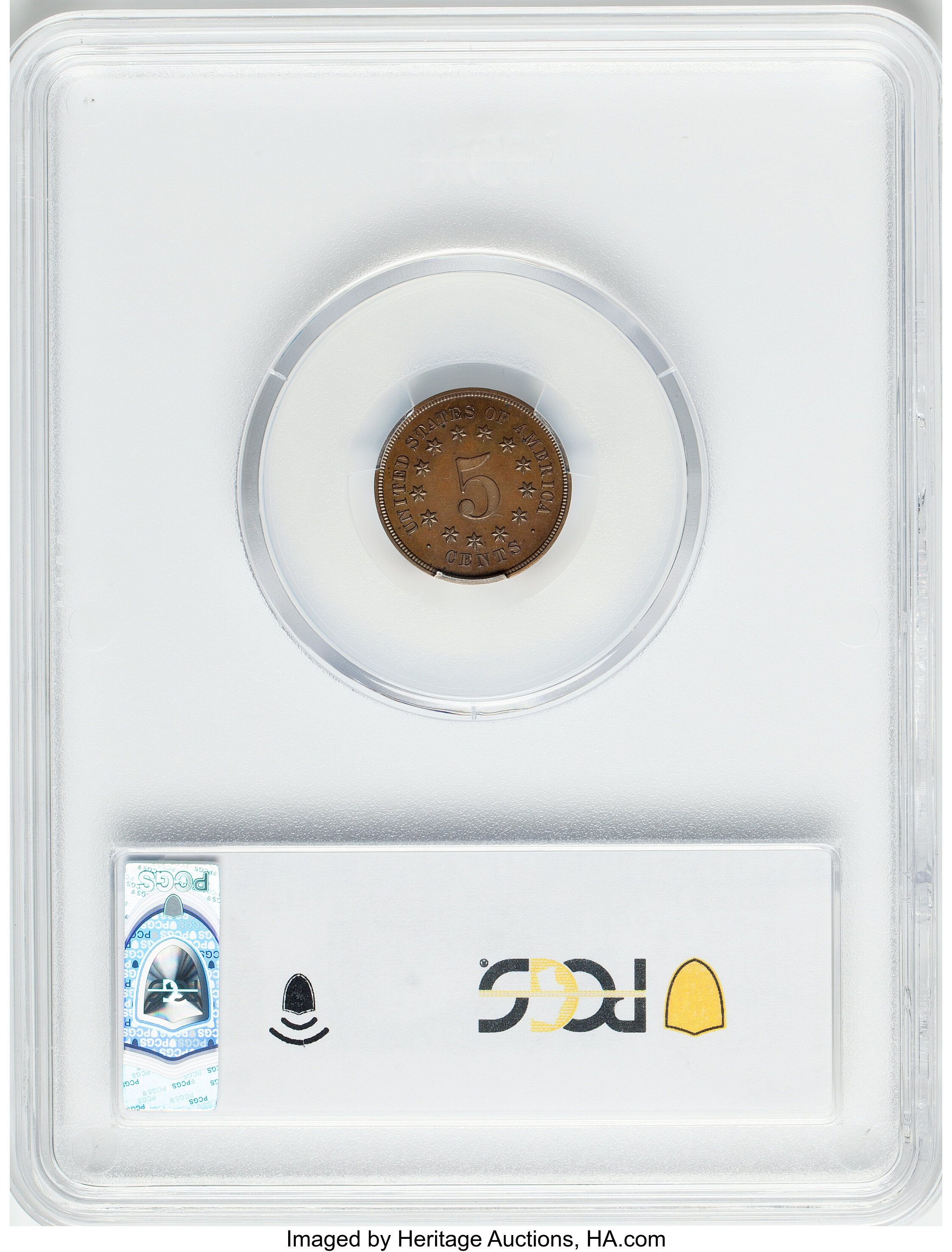 1866 P5c Bronze, J-509 PR BN thumbnail 5