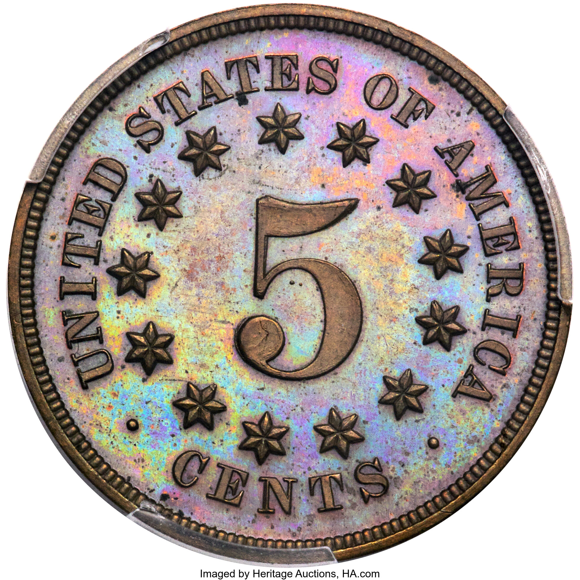 1866 P5c Bronze, J-509 PR BN thumbnail 4