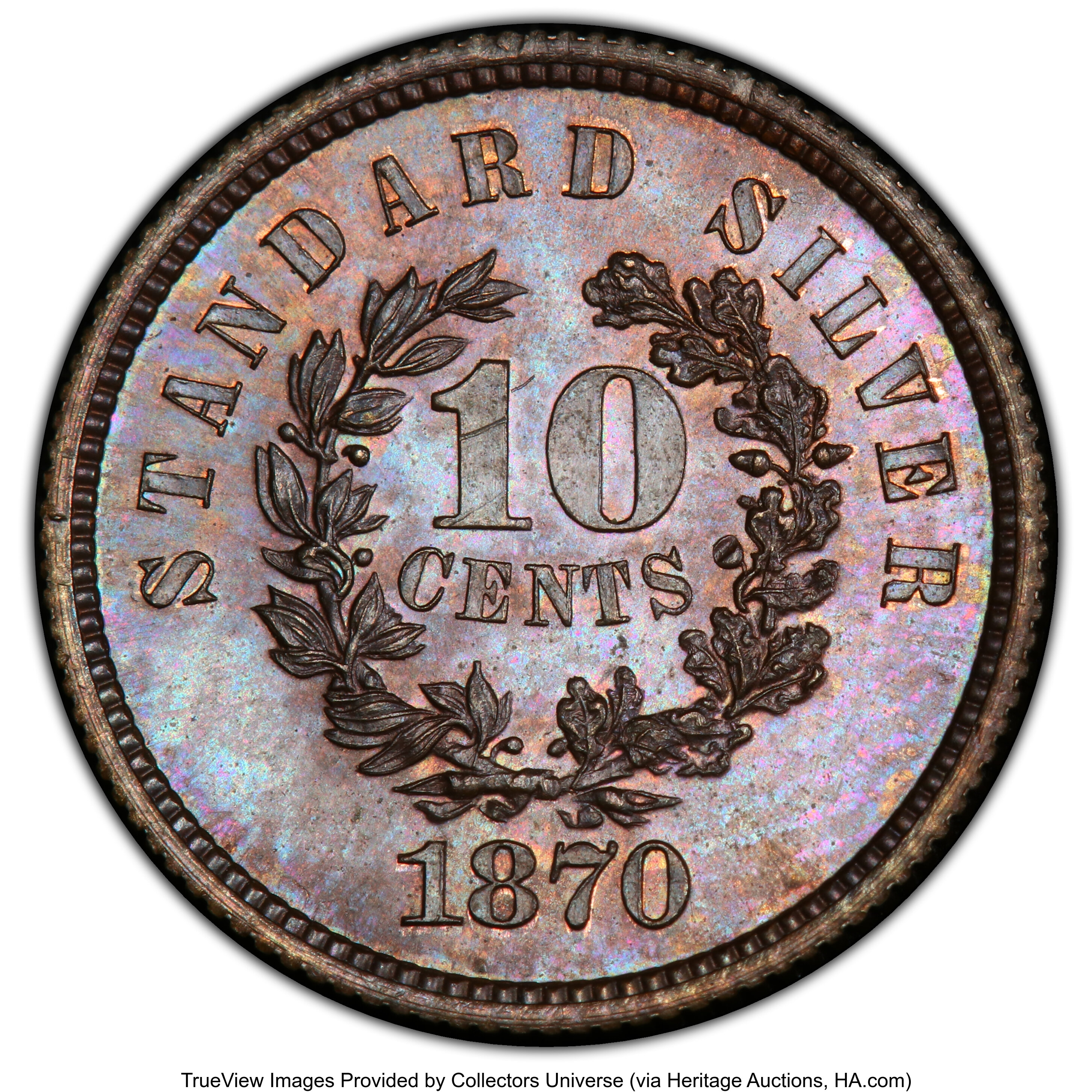 1870 P10c Copper, J-857 PR BN thumbnail 4