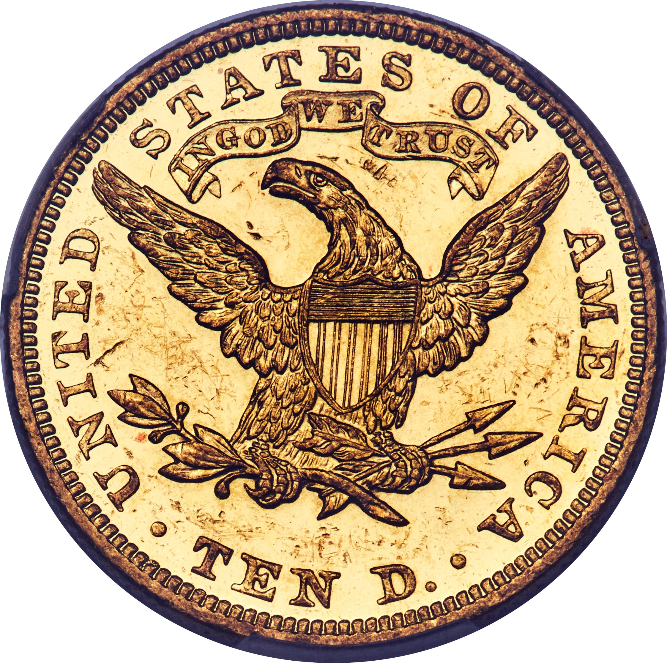 Liberty Gold Eagle $10  Motto, 1866-1907 [Type] PR60 thumbnail 4