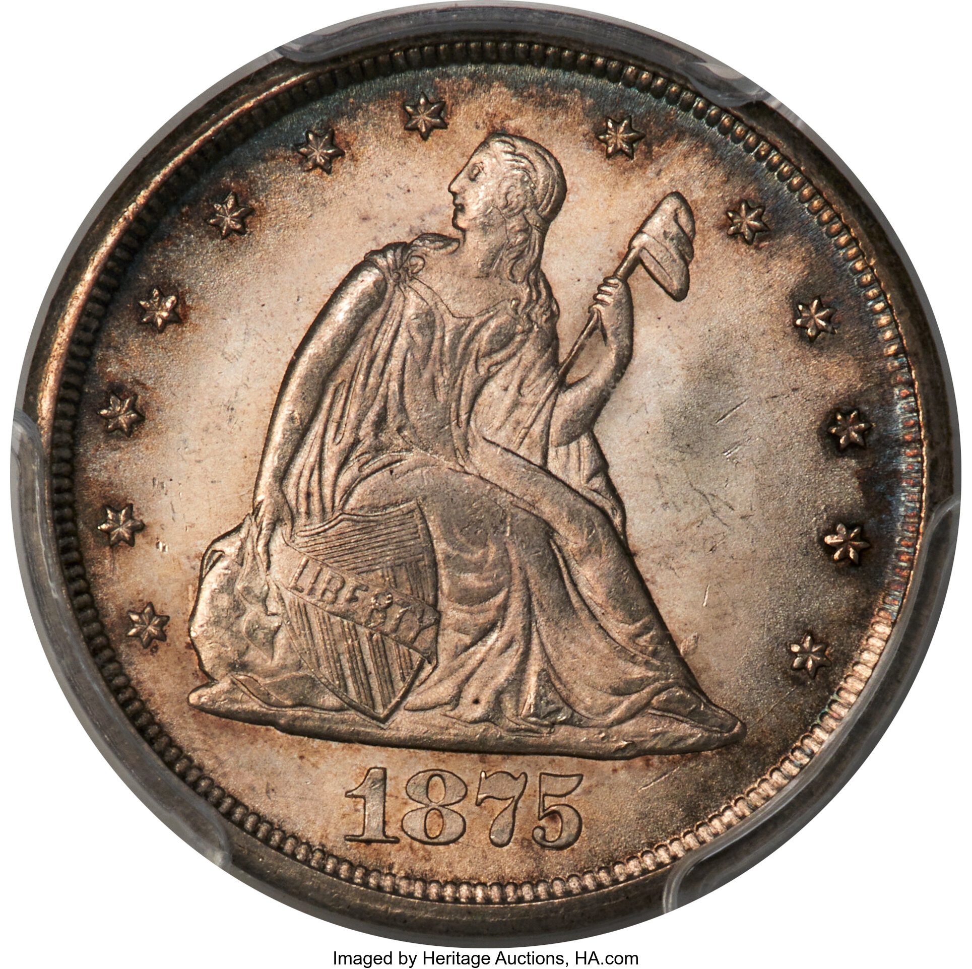1875-CC 20C MS66 PCGS. CAC. BF-2, R.1....