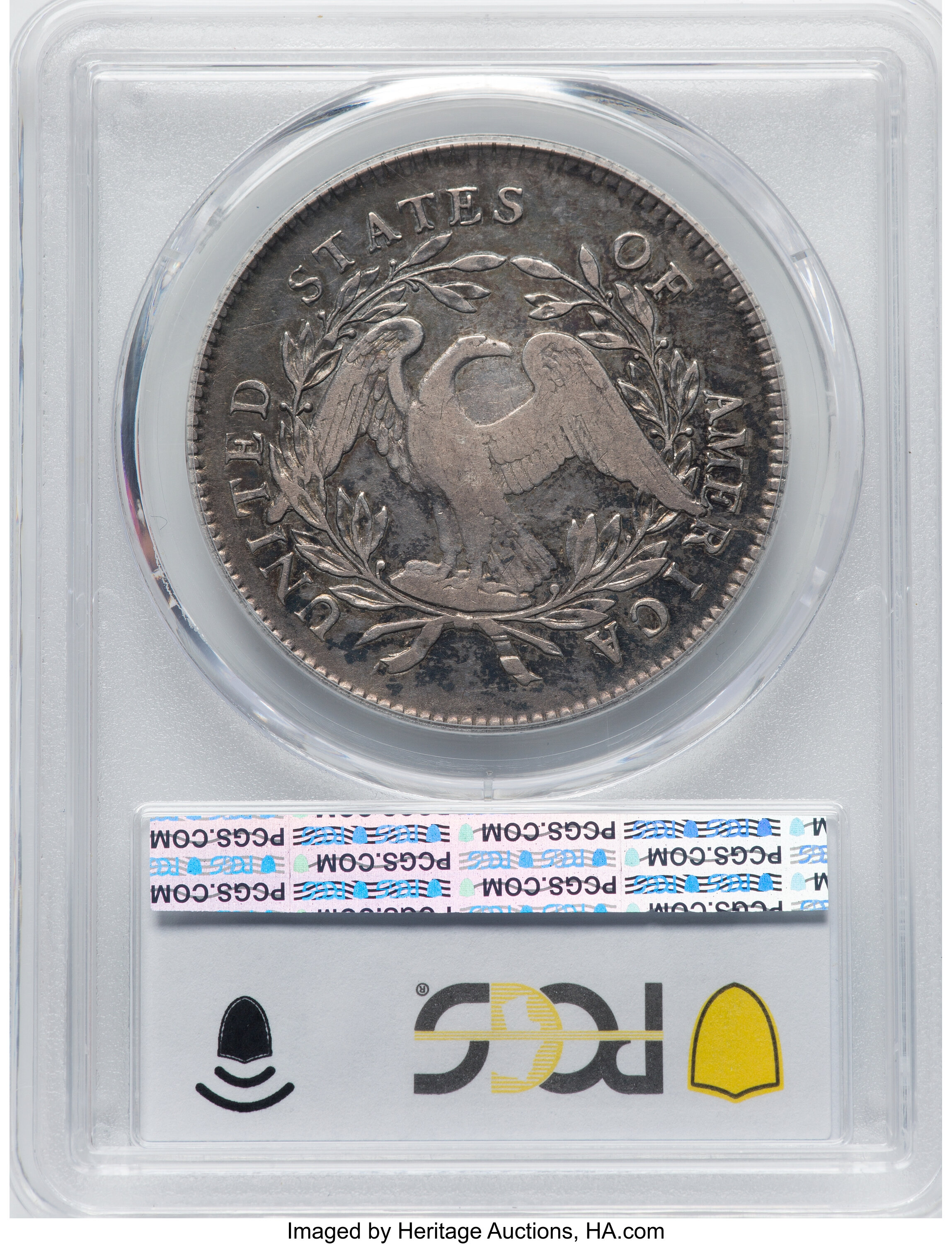 1795 $1  Flowing Hair, Silver Plug, 3 Leaves, B-7, BB-18 VG8 CAC thumbnail 16