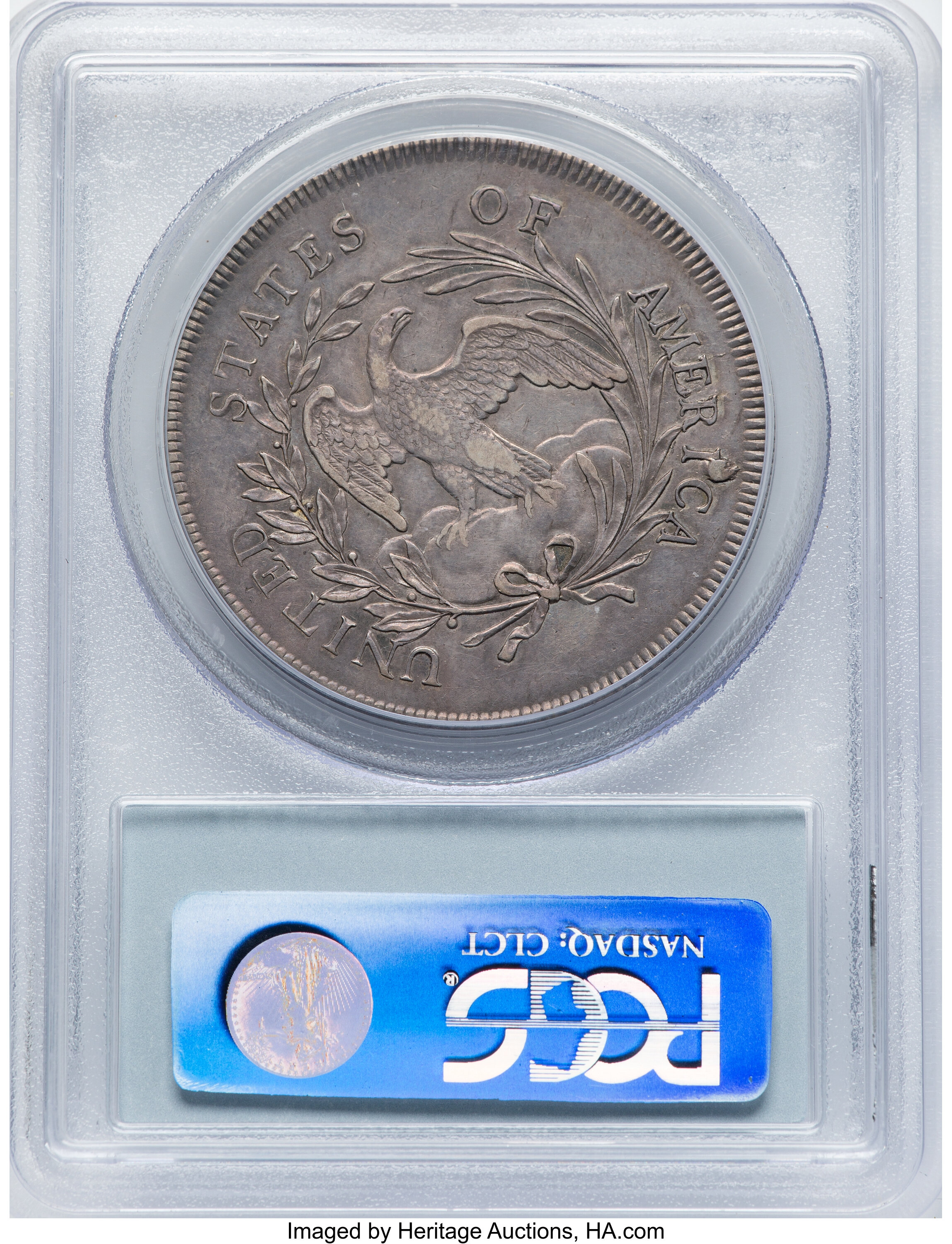 1796 $1  Large Date, Small Letters, B-5, BB-65 AU55 thumbnail 2