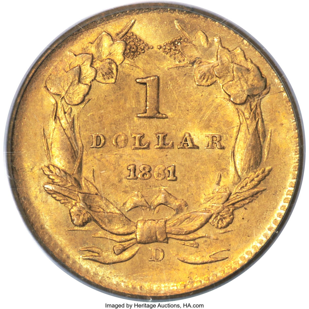 1861-D G$1 MS63 thumbnail 2