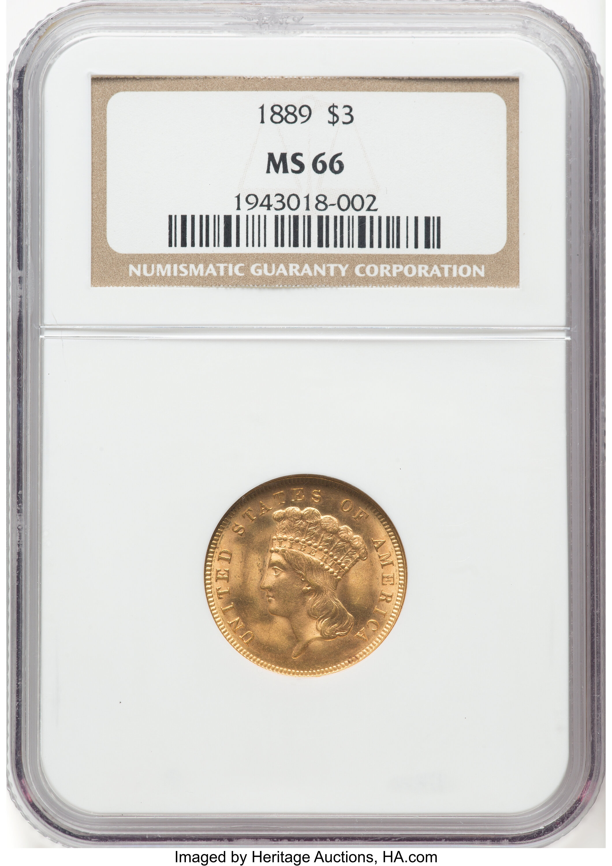 1889 $3 MS66 thumbnail 5