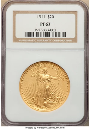 image for: 1911 $20 PR67 NGC. JD-1, R.5....