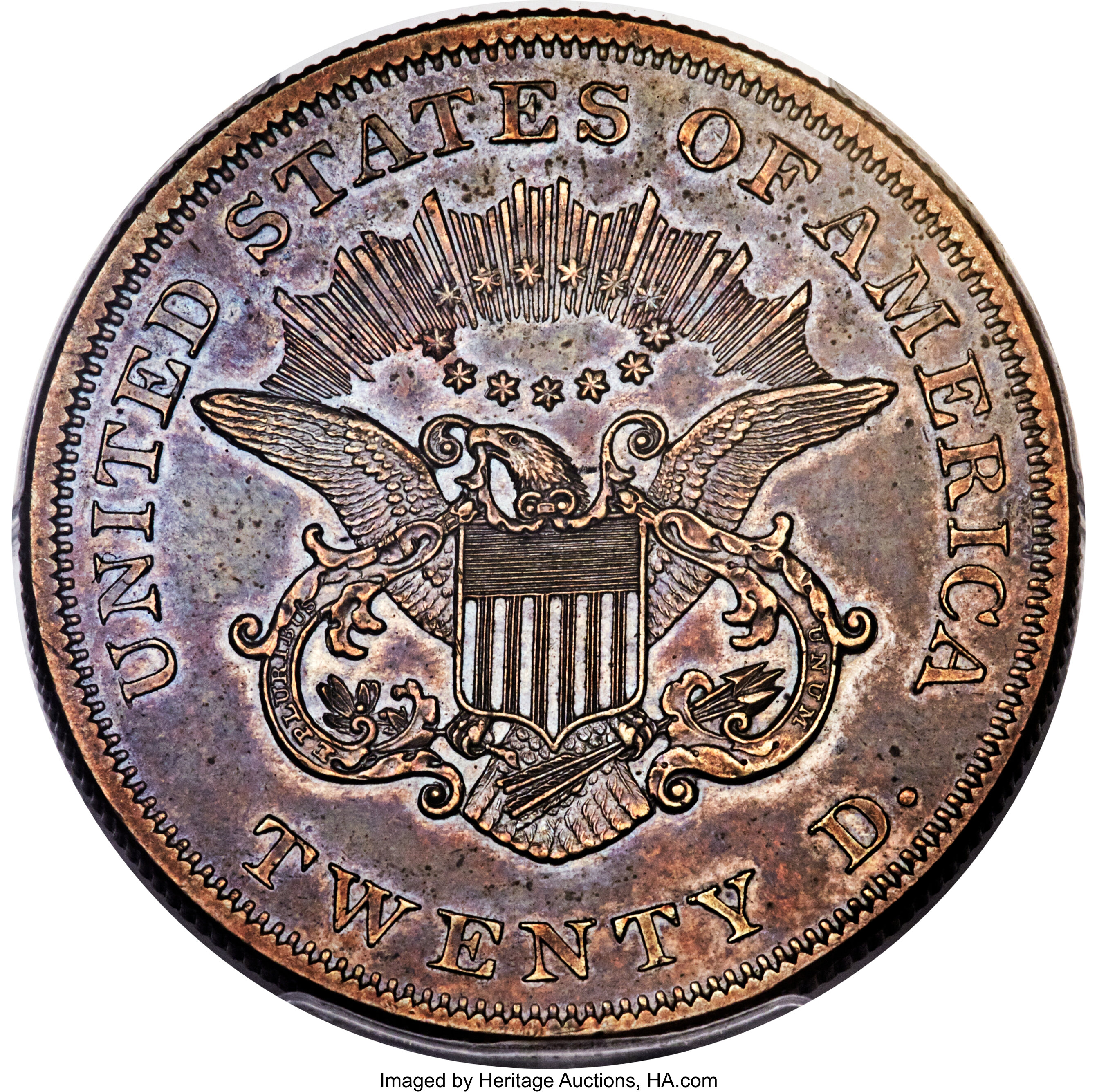 1859 P$20 Copper, J-263 PR RB thumbnail 2
