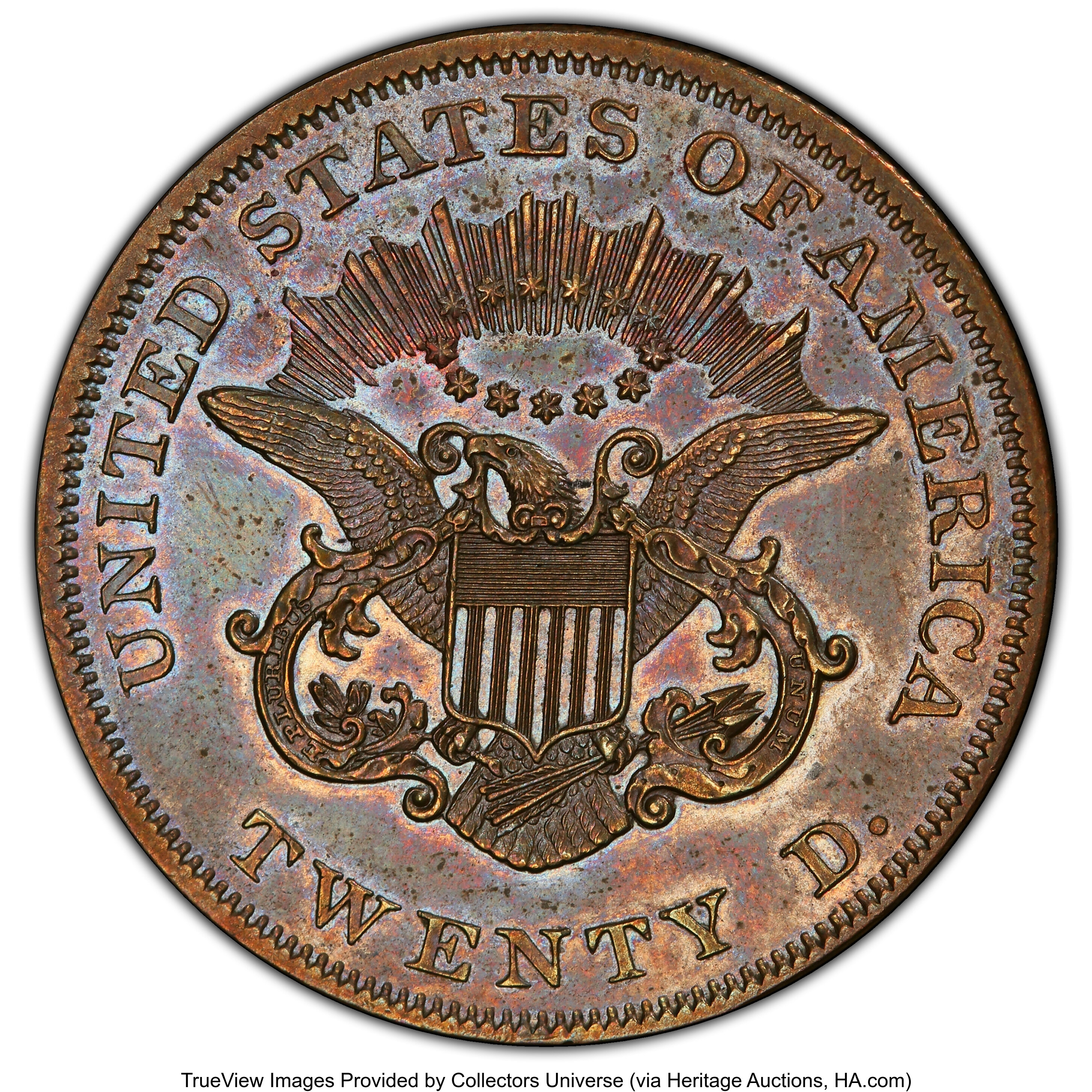 Image for 1859 P$20 Copper, J-263 PR RB