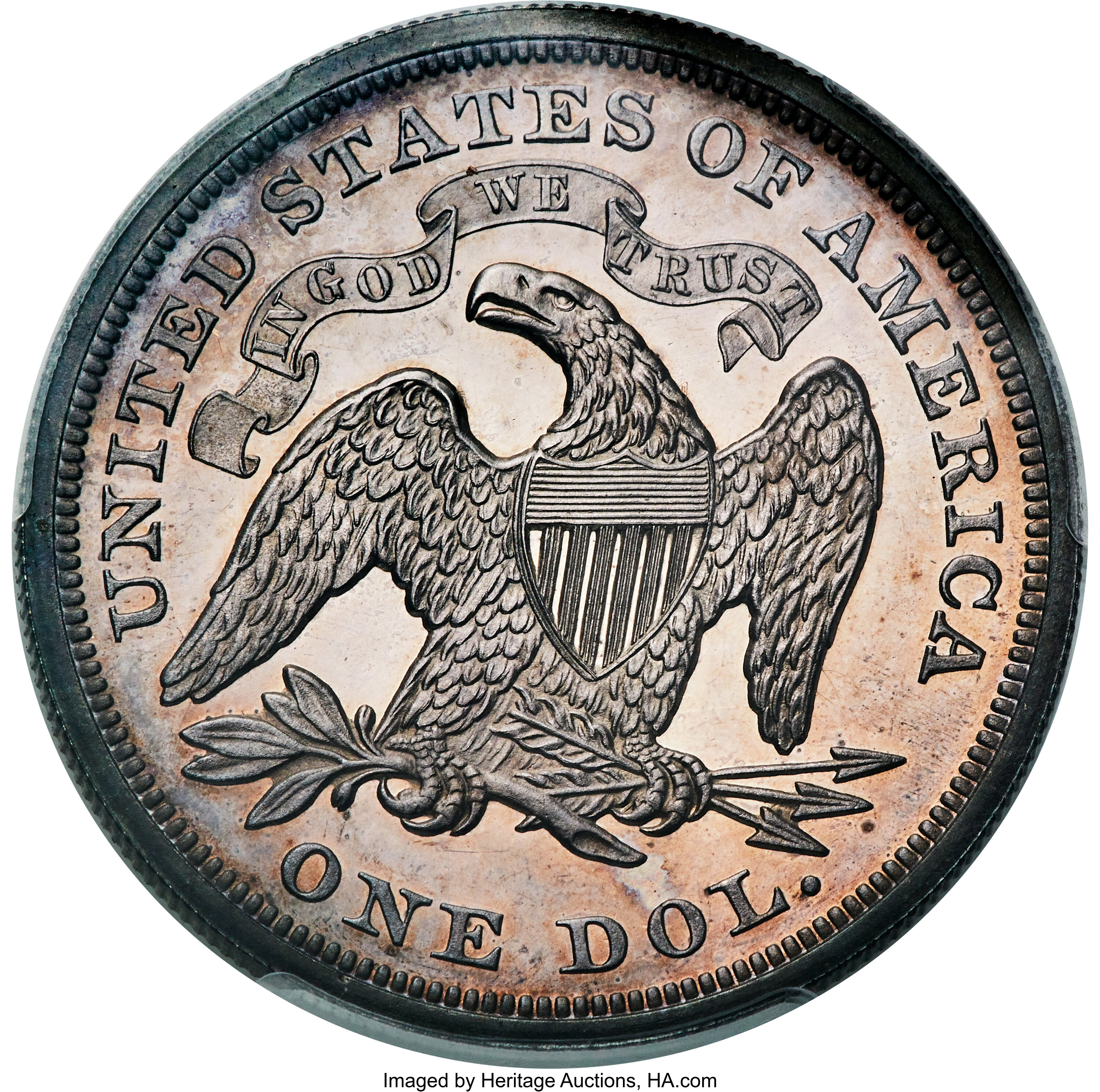 1865 P$1 Silver, J-434 PR65 thumbnail 6
