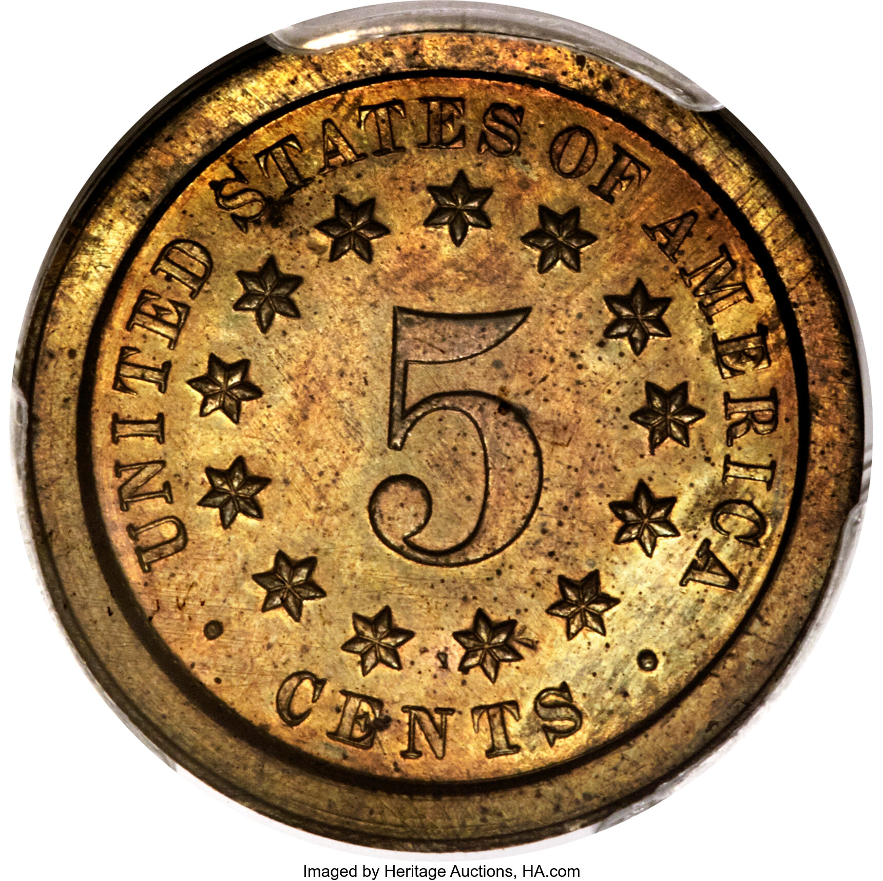 1866 P5c Brass, J-519 PR thumbnail 4