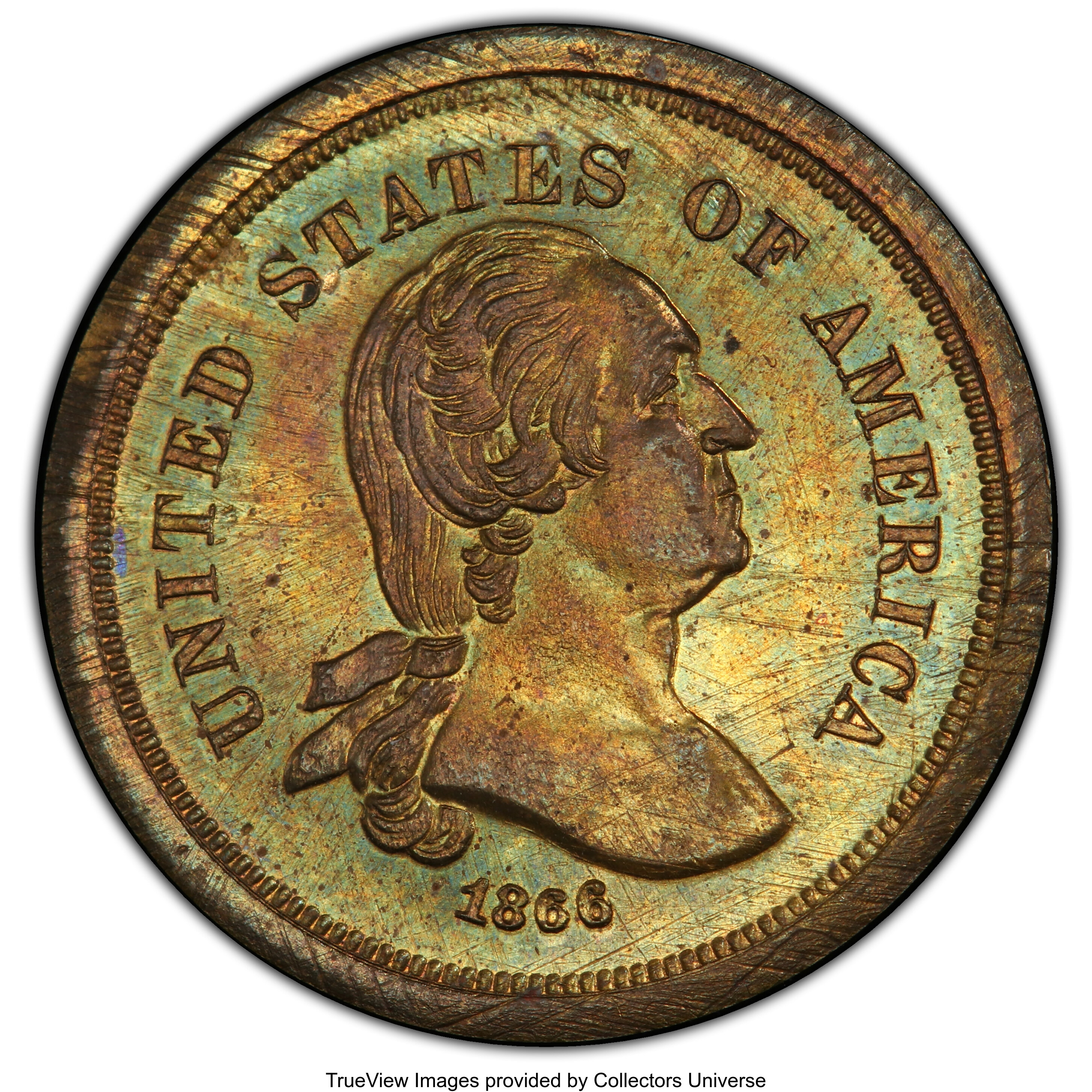 1866 P5c Brass, J-519 PR thumbnail 2