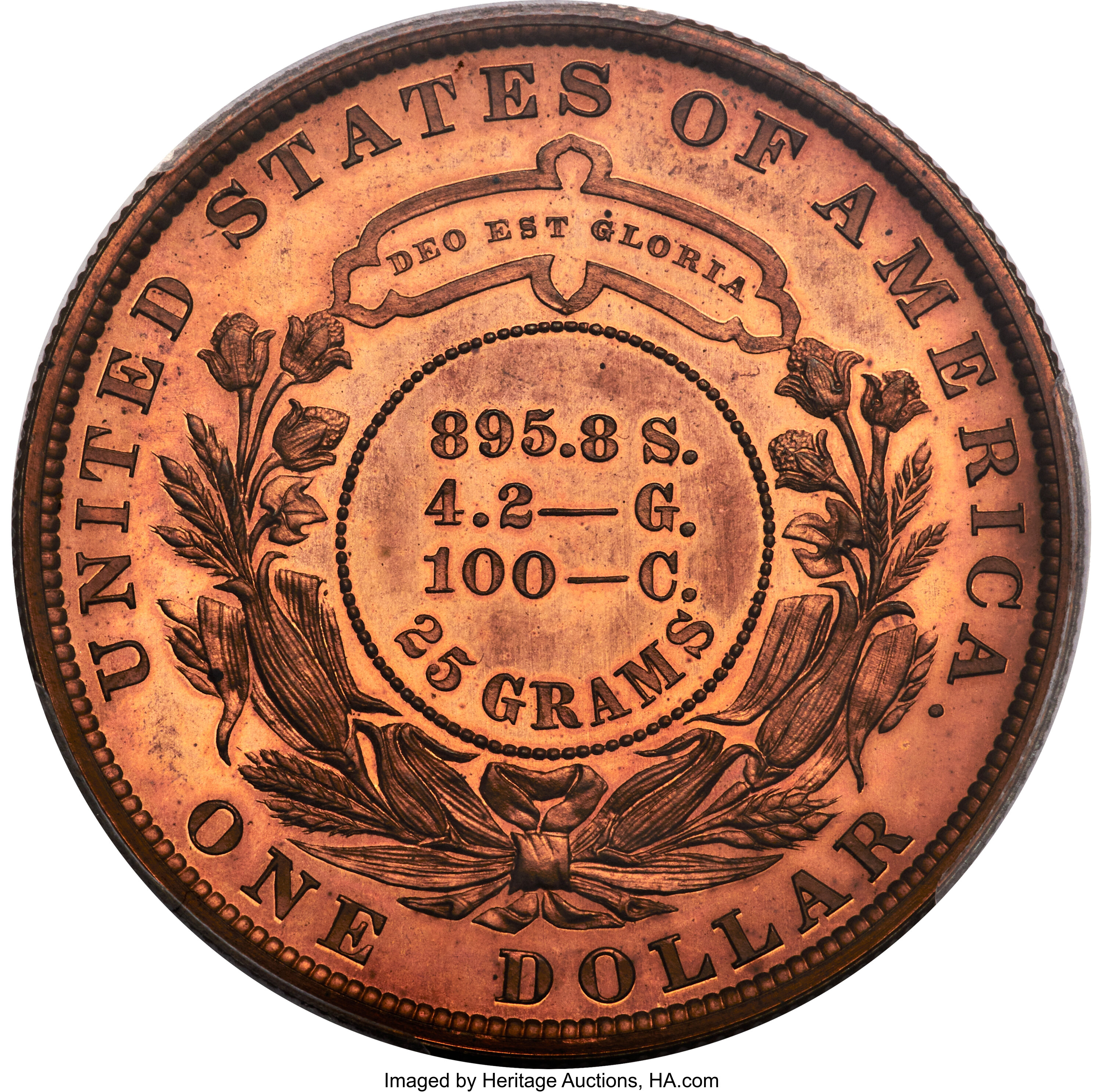 1879 P$1 Metric Dollar, Copper, J-1619 PR RD thumbnail 2