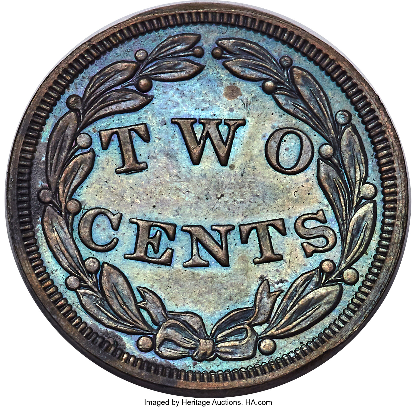 1836 P2c Copper, J-54 PR BN PR64 BN CAC thumbnail 4