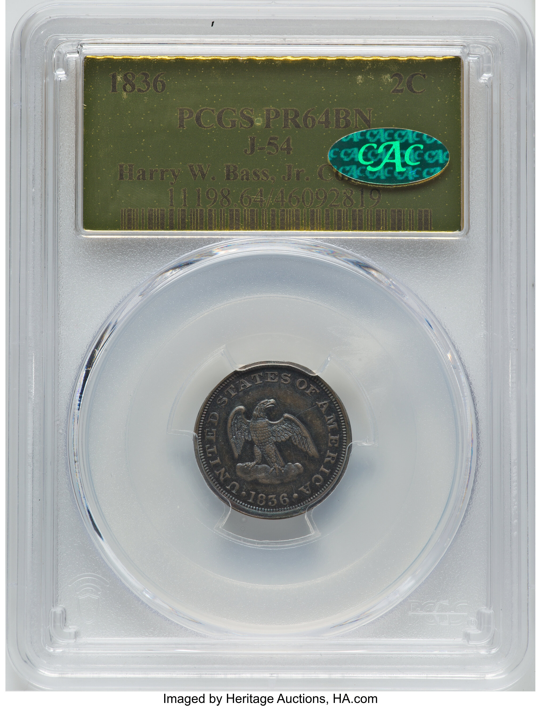 1836 P2c Copper, J-54 PR BN thumbnail 8