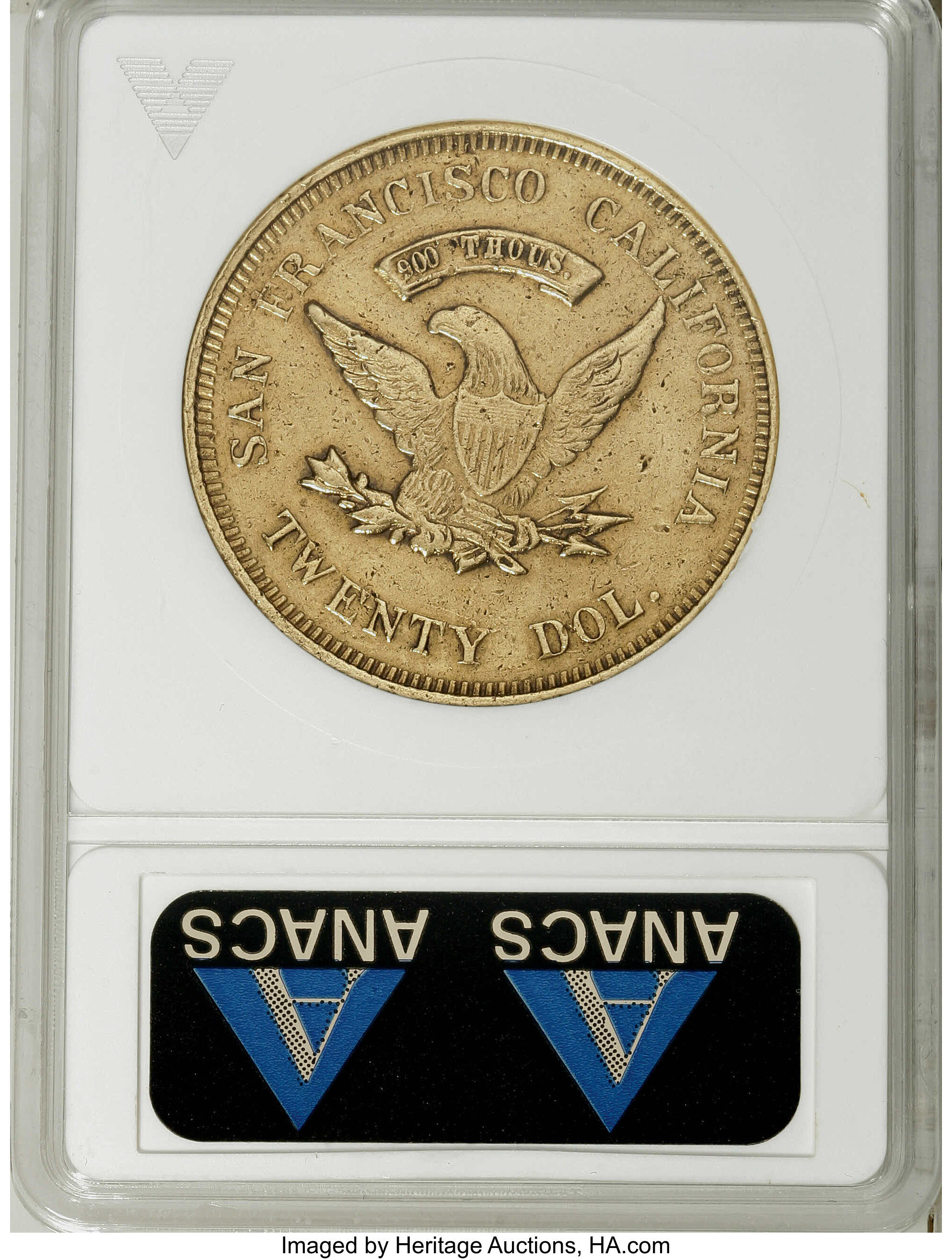 1855 G$20  Wass, Molitor & Co., Small Head, K-7 VF20 thumbnail 16