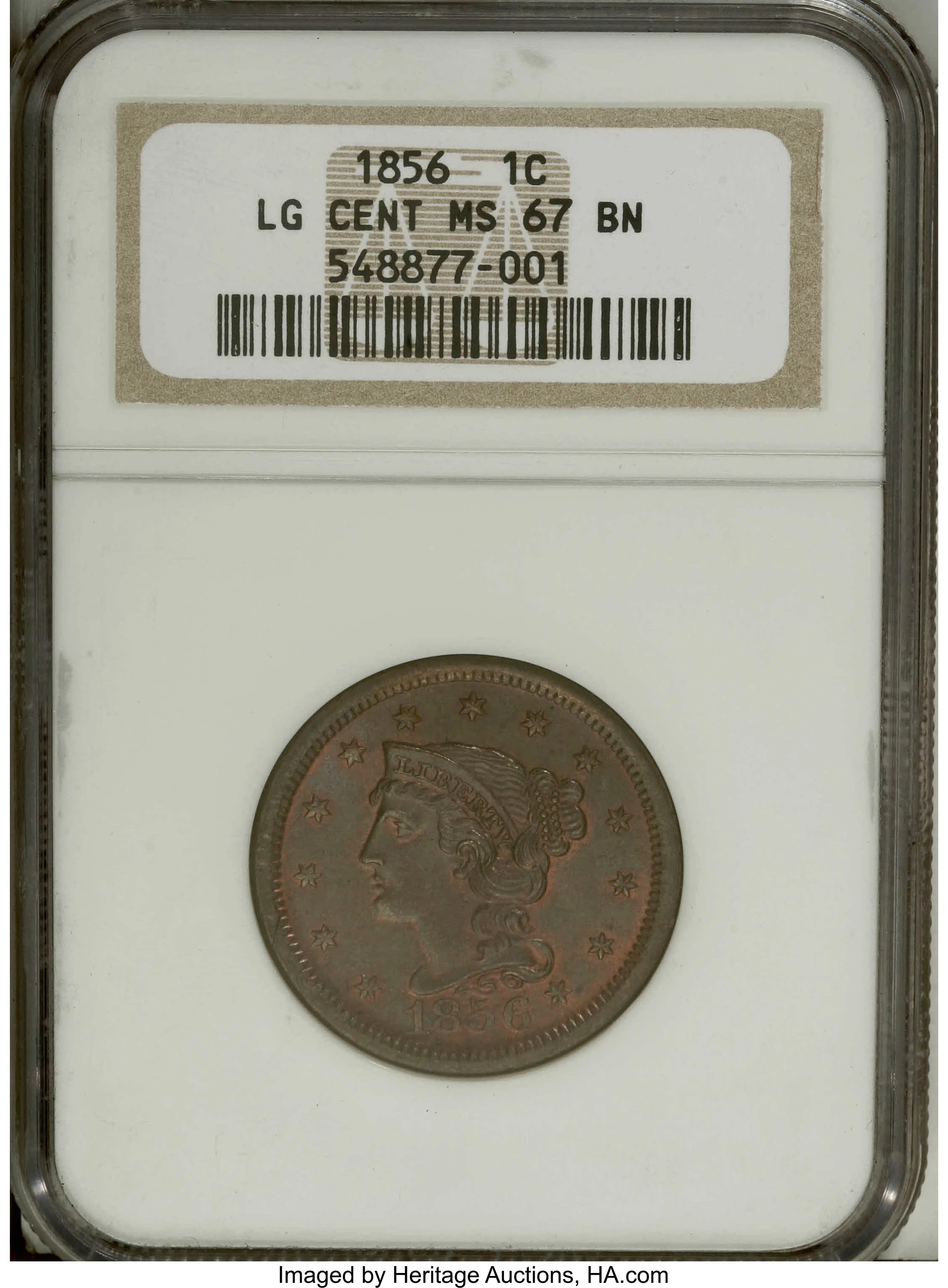 1856 Braided Hair Large Penny Values & Prices