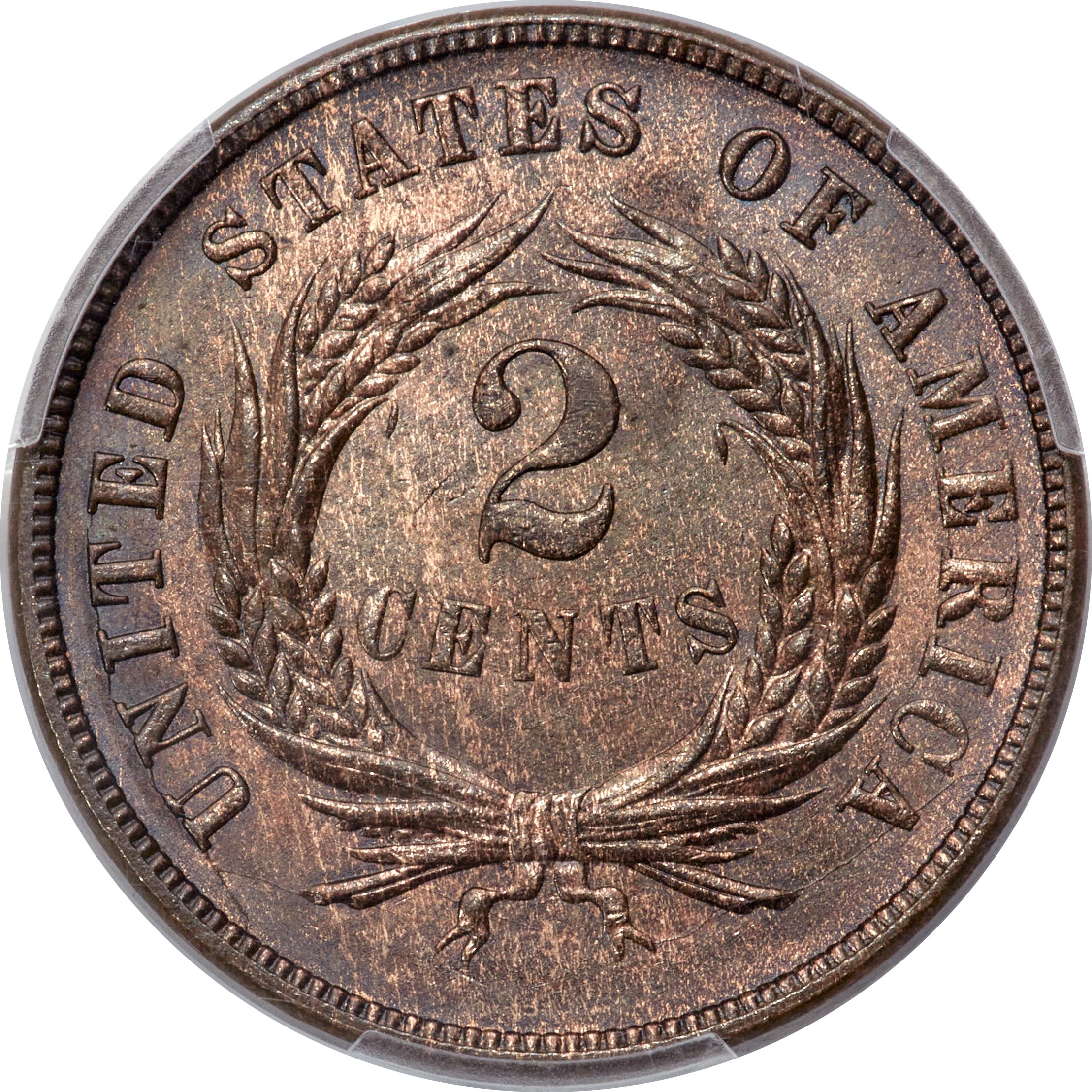 1872 2c Doubled Die Obverse , FS-101 MS BN MS61 BN thumbnail 8