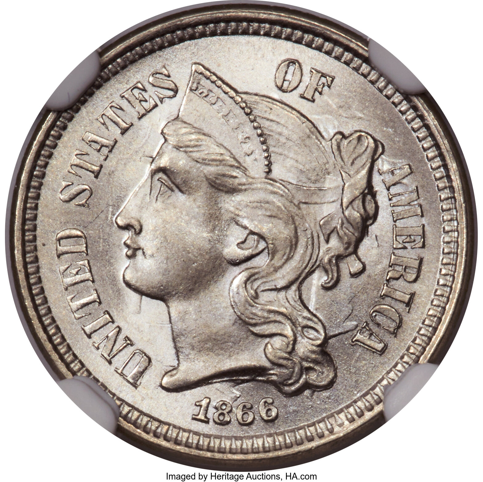 1866 3CN MS67 NGC....