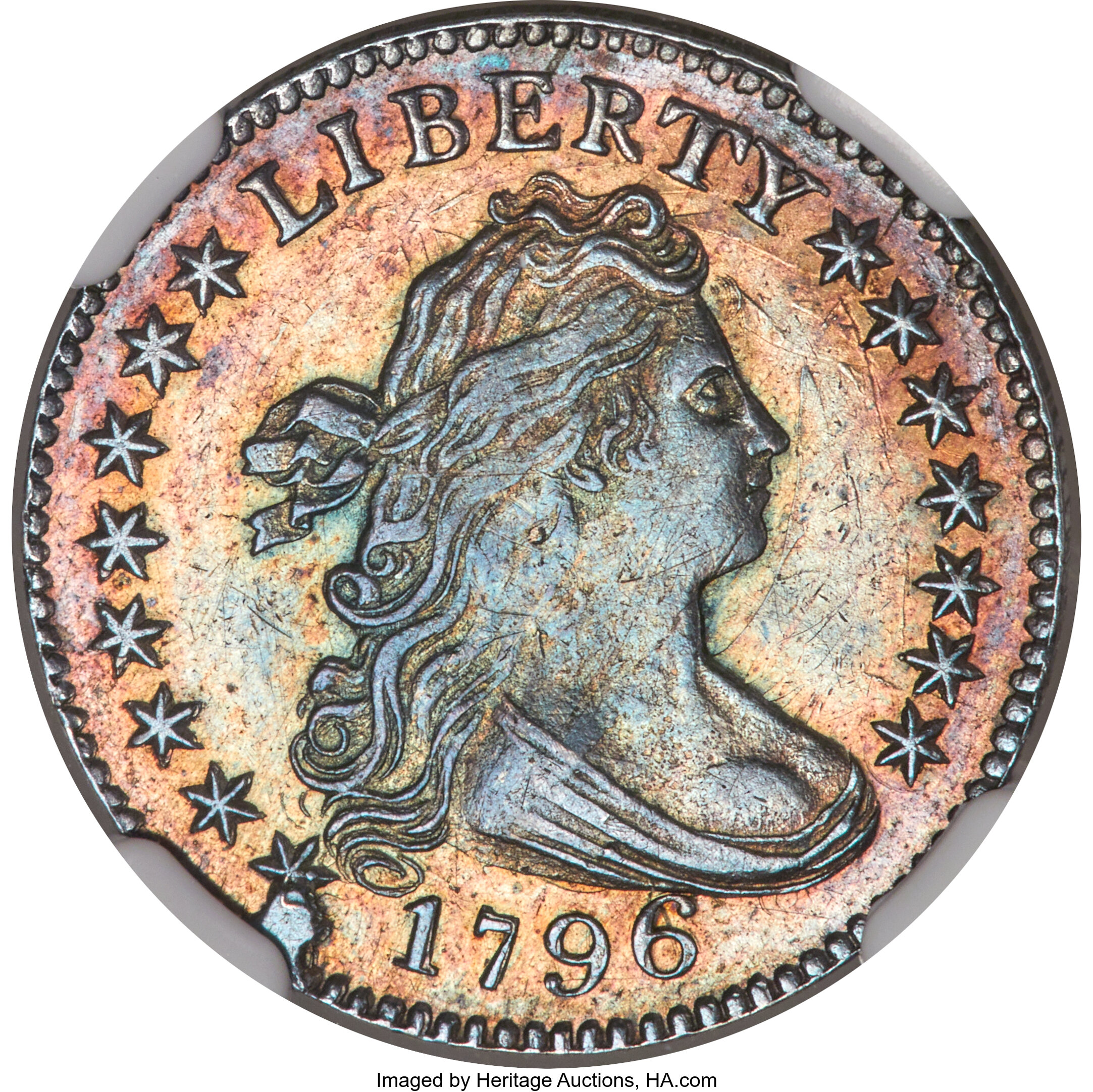 1796 10C JR-1, R.3, AU58 NGC....