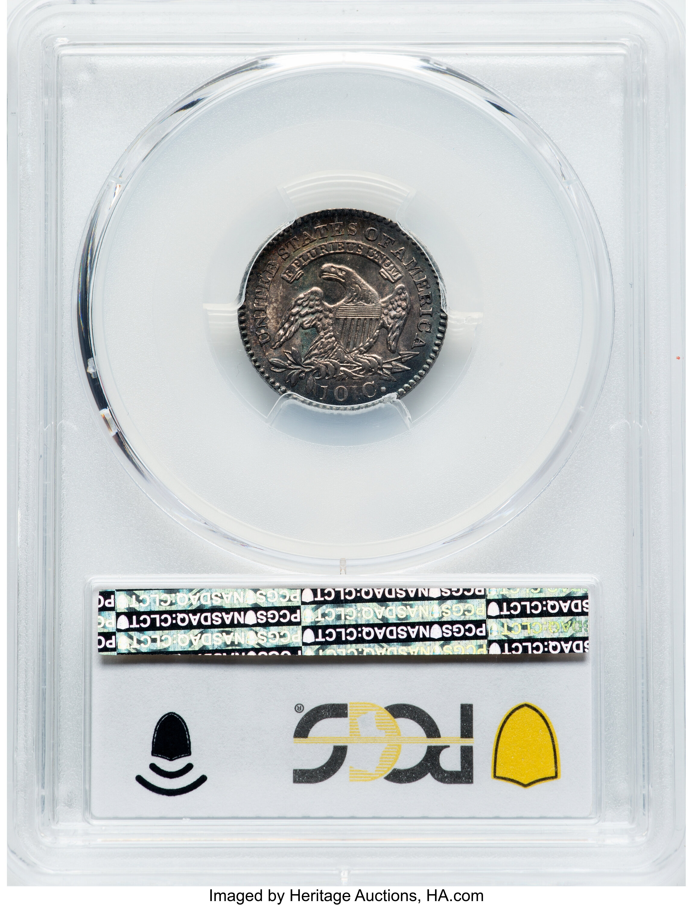 1824/2 10c Flat Top 1, JR-1 AU55 thumbnail 13