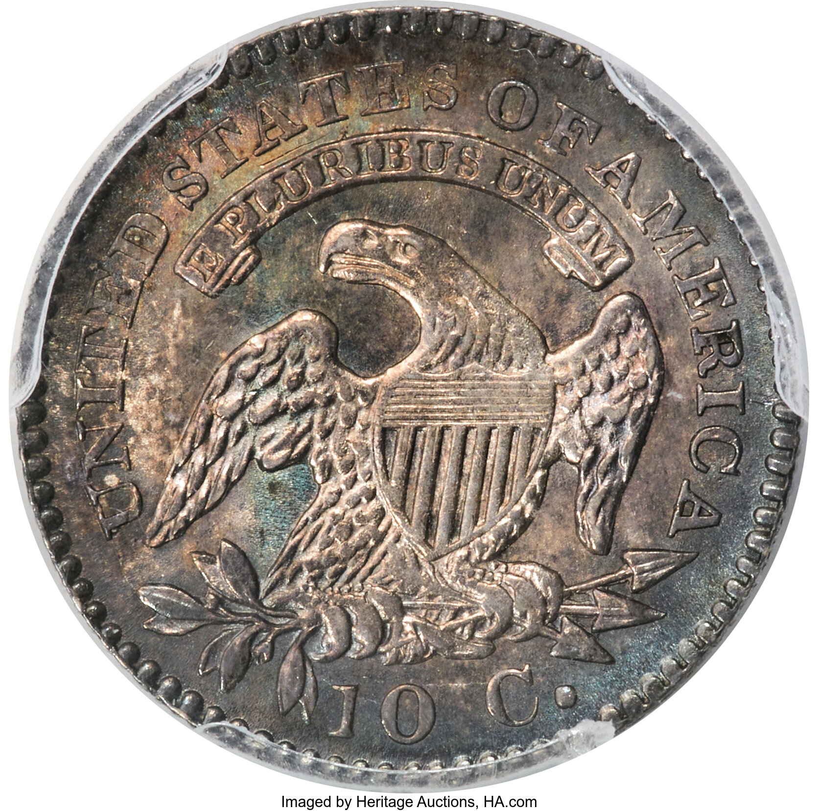 1824/2 10c Flat Top 1, JR-1 AU55 thumbnail 14